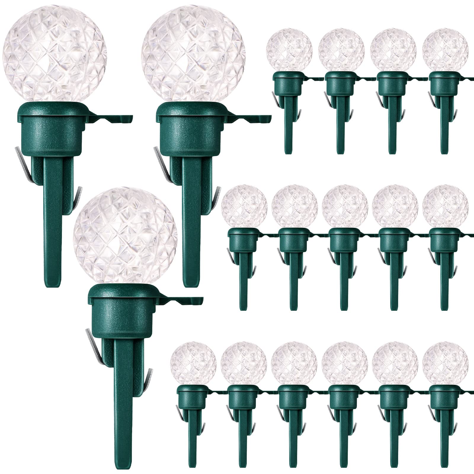 Christmas Replacement Mini Light Bulbs G14 LED String Light Bulbs 0.06 Watt Globe Glass Bulbs with Plastic Base for Outdoor Indo