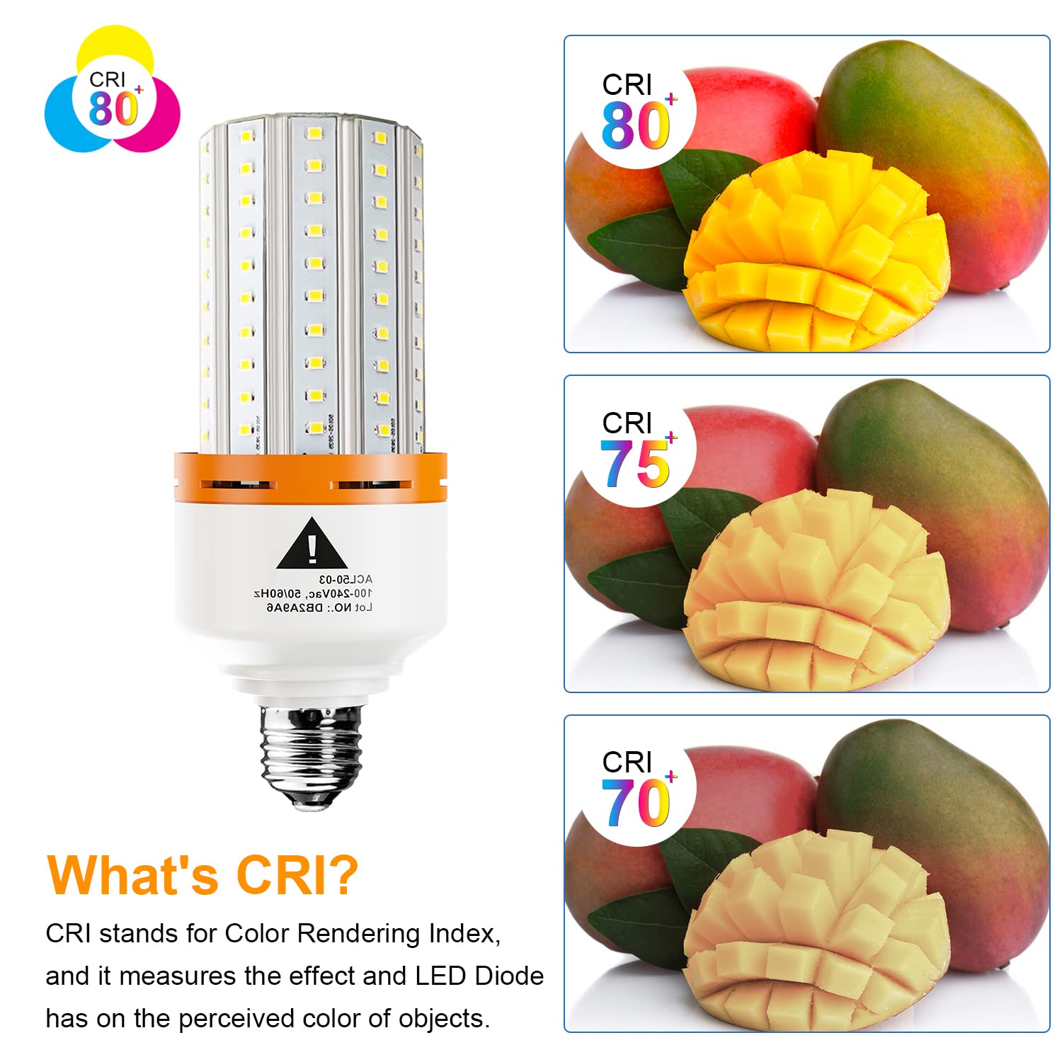 Led Light Bulb, 400W Equivalent 6250 Lumen 5000K Super Bright Led Bulb,E26/E27 Medium Base 50W Led Corn Light Bulb For Outdoor I