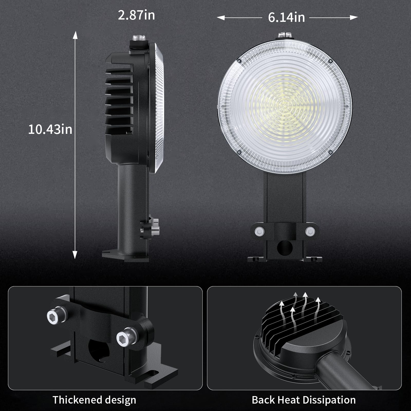 Olafus 170W LED Barn Light, Dusk to Dawn Outdoor Fixture, 22000LM, IP65 Waterproof, Black, Model JD170A