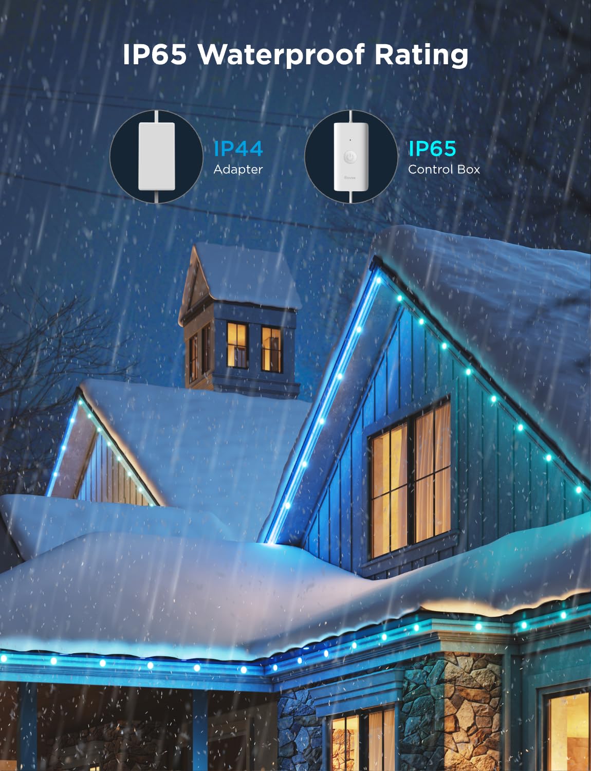 Govee 100FT Outdoor LED Strip Lights, RGBIC, IP65 Waterproof, 65 Scene Modes, Works with Alexa & Google