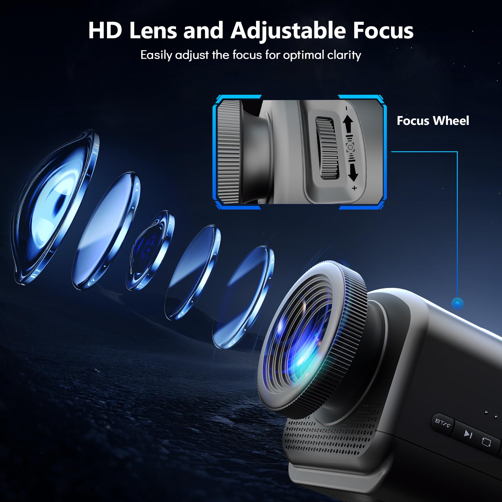 Rossetta 3D Galaxy Projector with Bluetooth Speaker, 60 Themes, Gray, Night Light for Home Decor, Party & Gifts