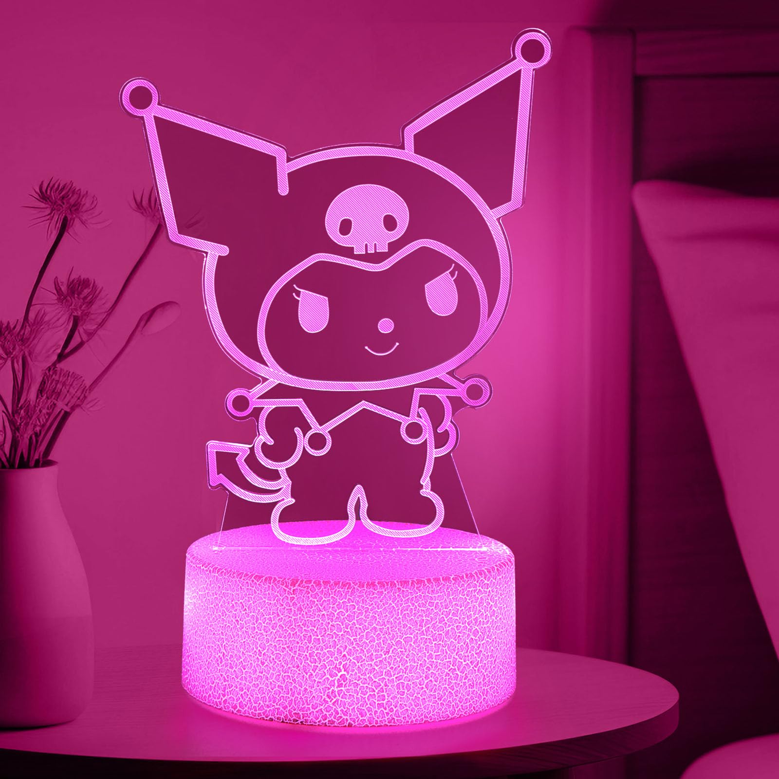 Sunduck Pink Kawaii Night Light With Corded Control- Cute Dreamy Girls Room Decor  Perfect Birthday/Christmas Gift For Kids  Unique Holiday Present