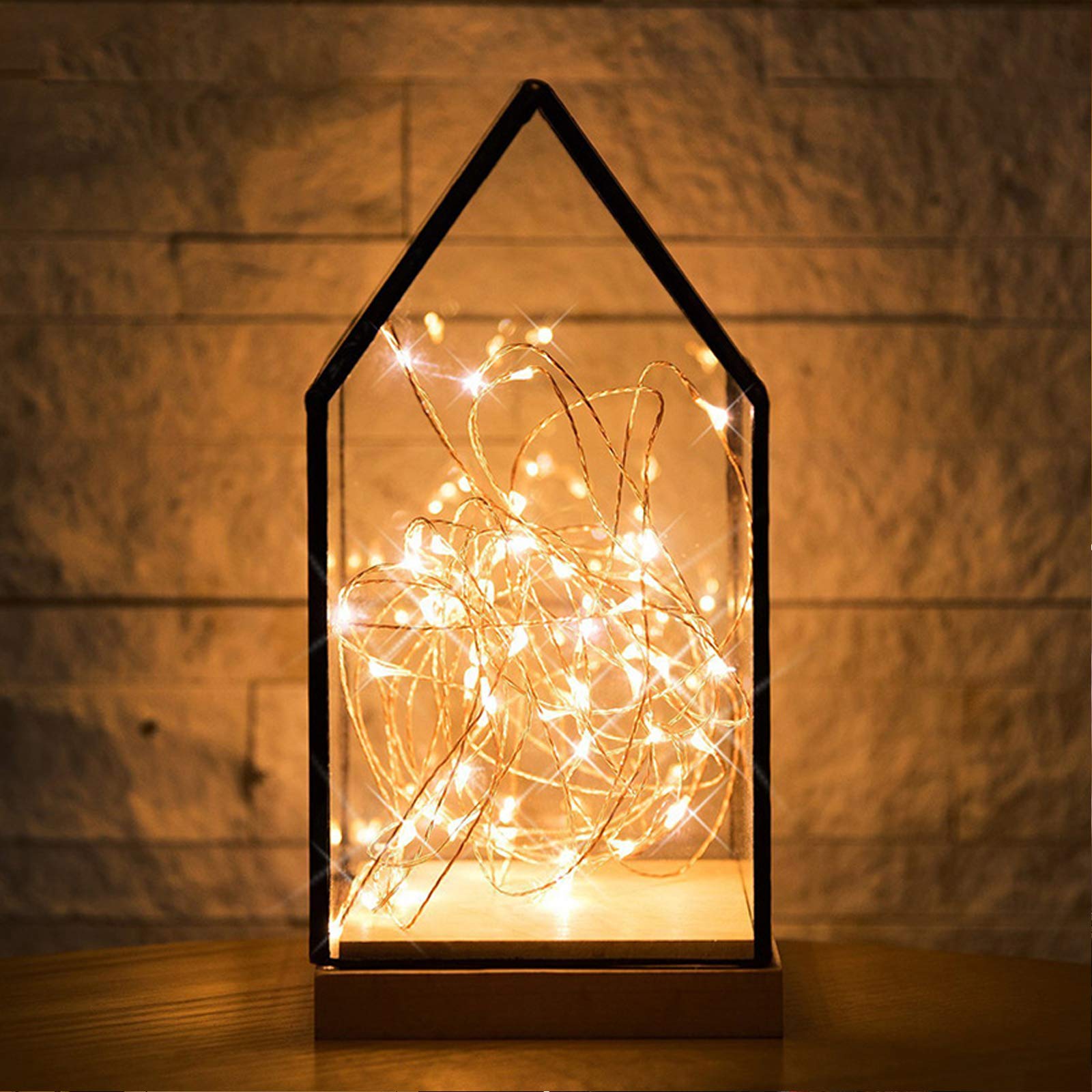 RUICHEN 20Ft 120 LED Warm White USB Fairy Lights, Waterproof Copper Wire String Lights for Bedroom, Wedding, Christmas Party Decor