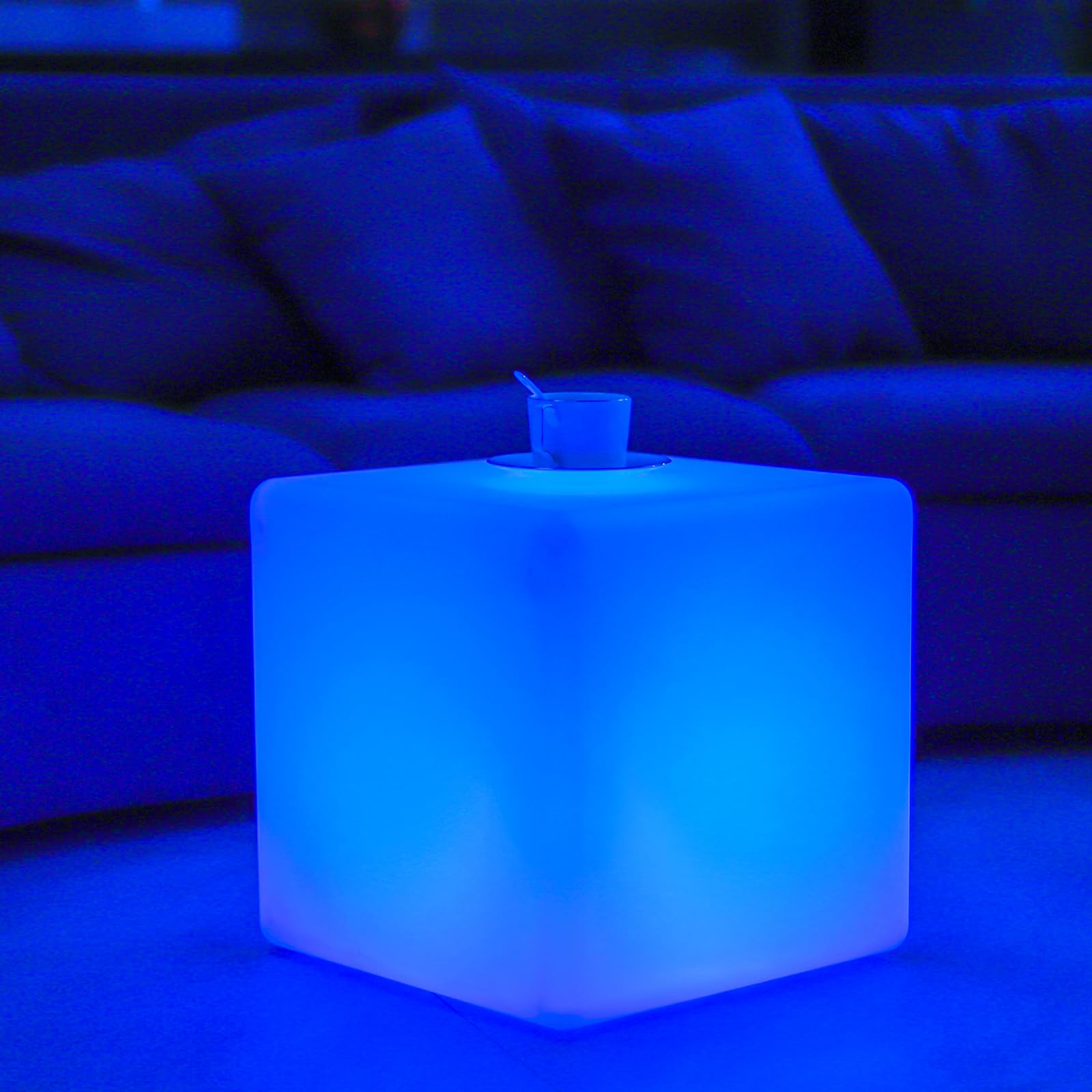 Loftek 20-Inch Rgb Led Cube Light - Rechargeable, Ip65 Waterproof, Multicolor, Remote Control For Home, Outdoor, Pool, Party Decor