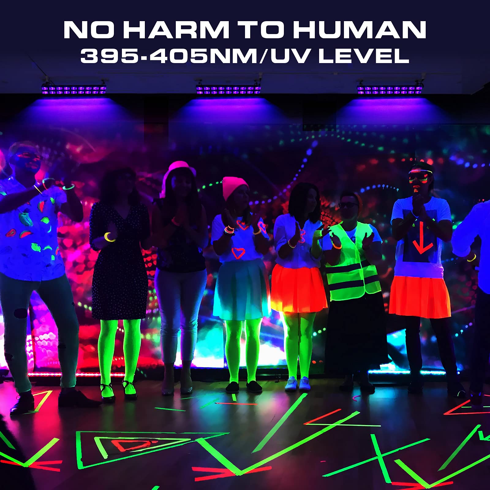 Oppsk Black Lights, 54W 18Leds Powerful Black Light Bar Glow In The Dark Party Supplies For Blacklights Party Body Paint Birthday Halloween Christmas Stage Lighting