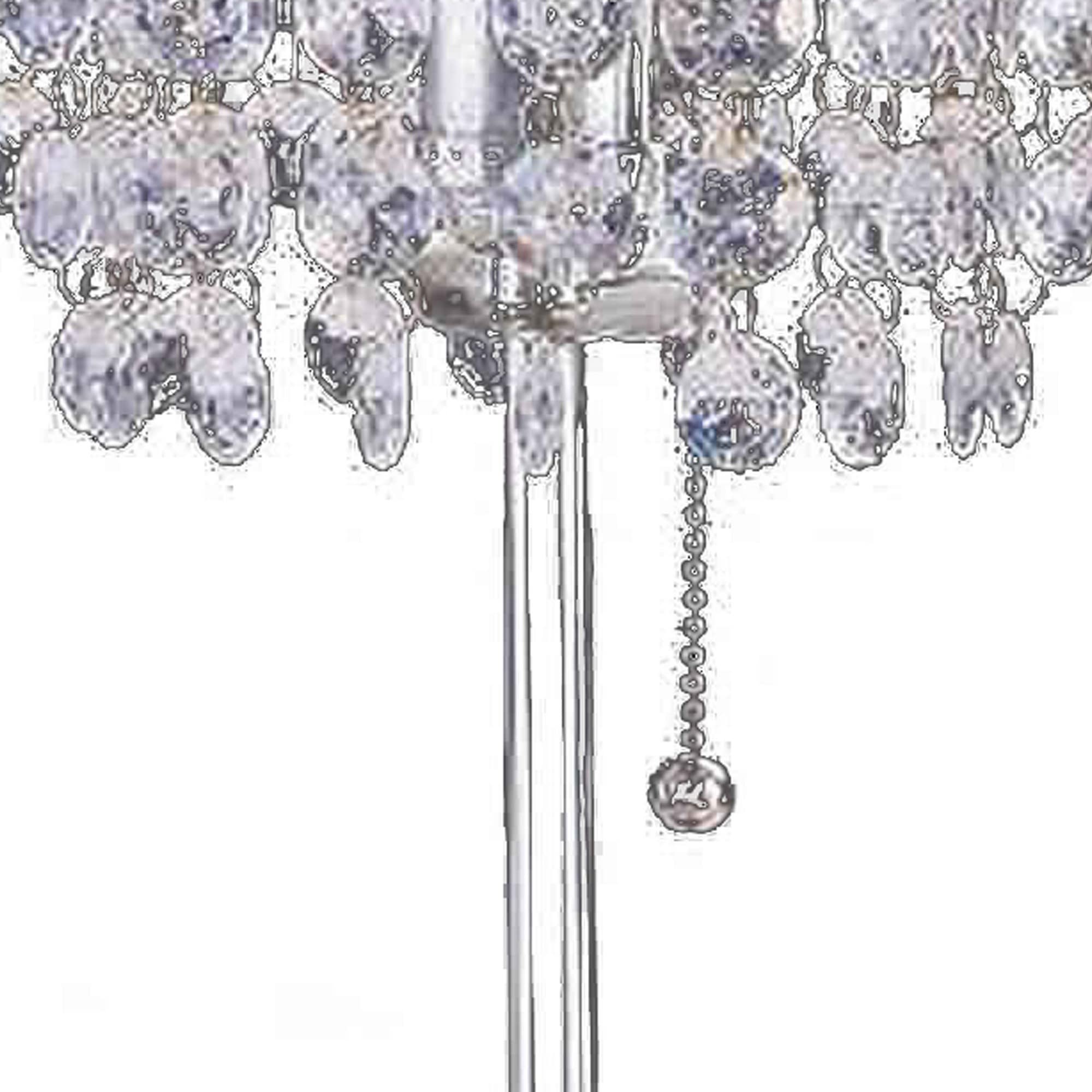 Benzara Chandelier Table Lamp, Crystal Accented, Metal and Faux Crystal, Chrome and Clear, Model BM220581
