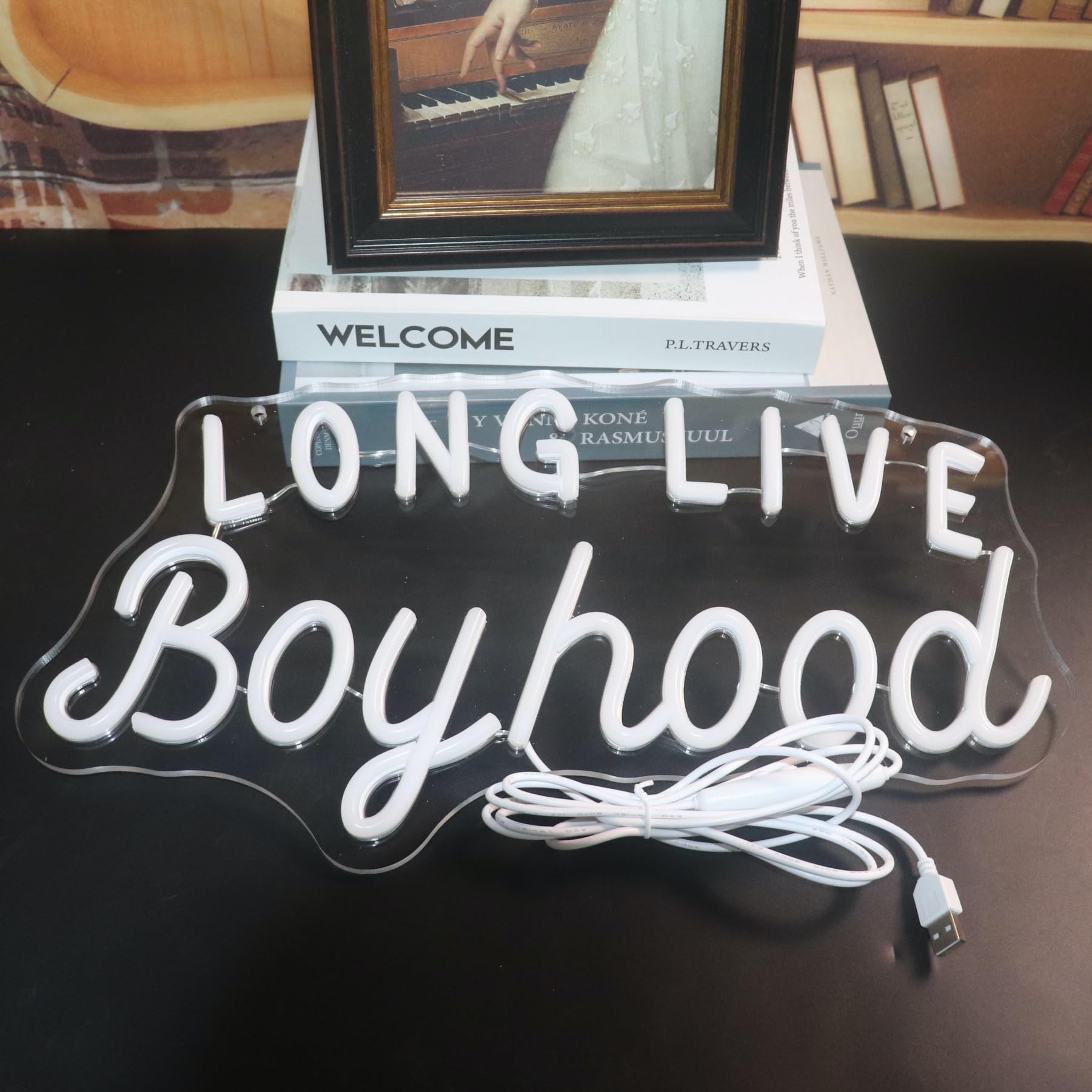 Long Live Boyhood Neon Sign  Decorative Neon Lights For KidS Room Play Room Wall Decor Neon Light Sign  Christmas Birthday KidS Gift Thanksgiving Gift(Warm White)