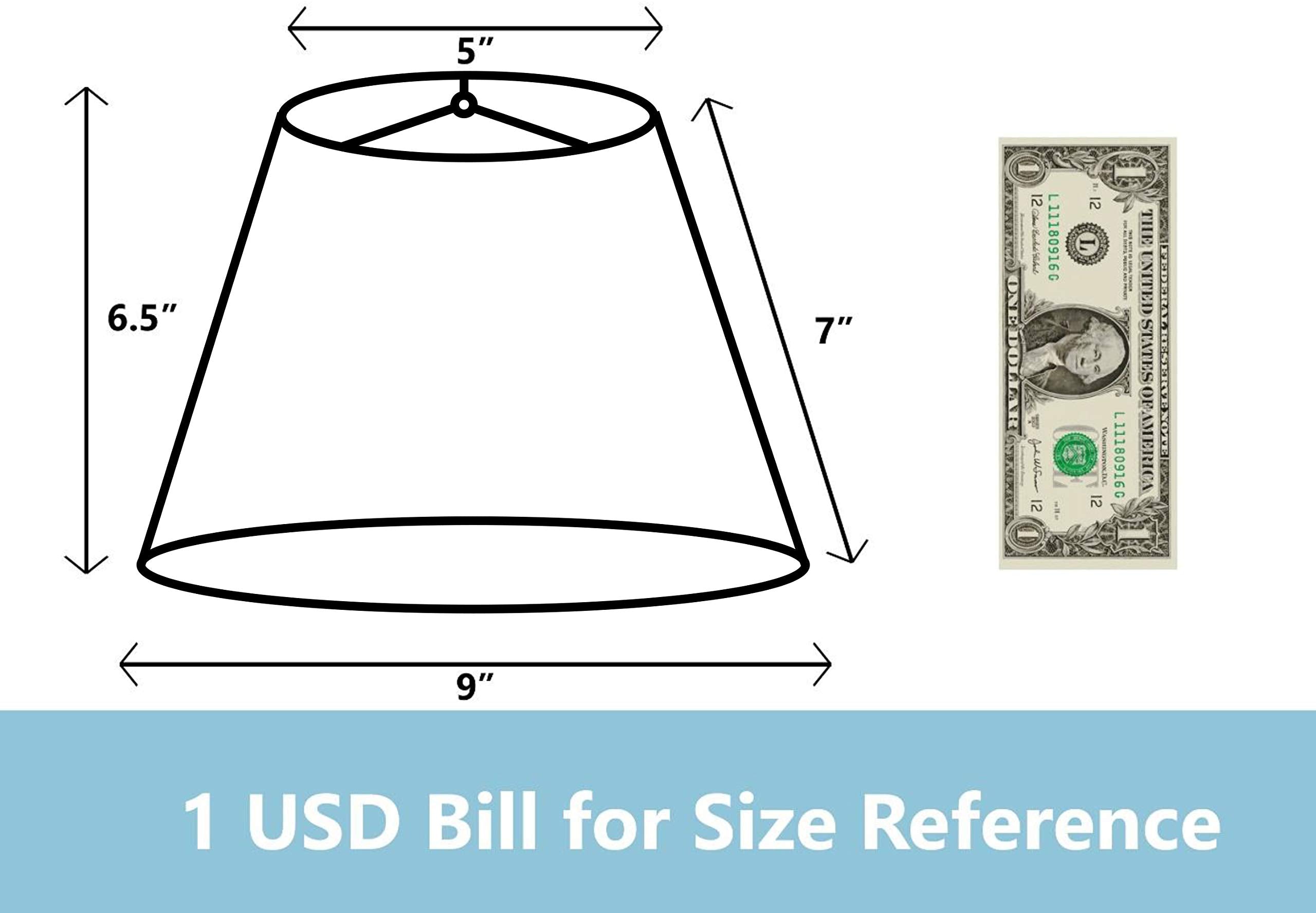 Urbanest Set Of 2 Coolie Hardback Lampshade, Check The Size Please, Faux Silk, 5 Top, 9 Bottom, 7 Slant, Teal, Spider Washer Fit