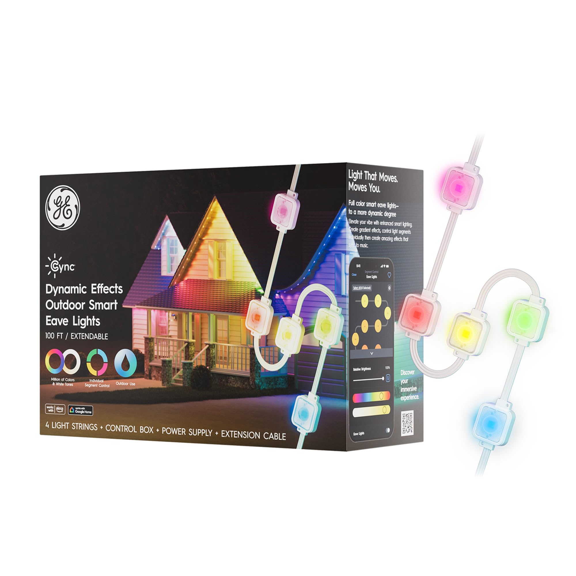 Cync Dynamic Effects Outdoor Smart Eave Lights 100ft