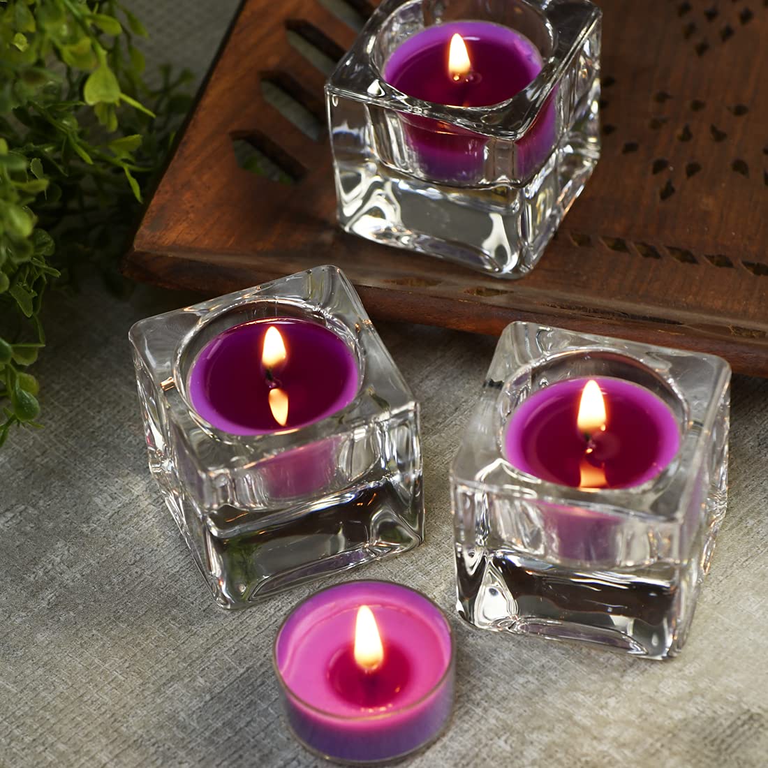 Deybby Natural Lavender Scented Soy Wax Tealight Candles Bulk, Aromatherapy Luxury Tea Candle Set Of 24-4 Hour Burning Great Gift