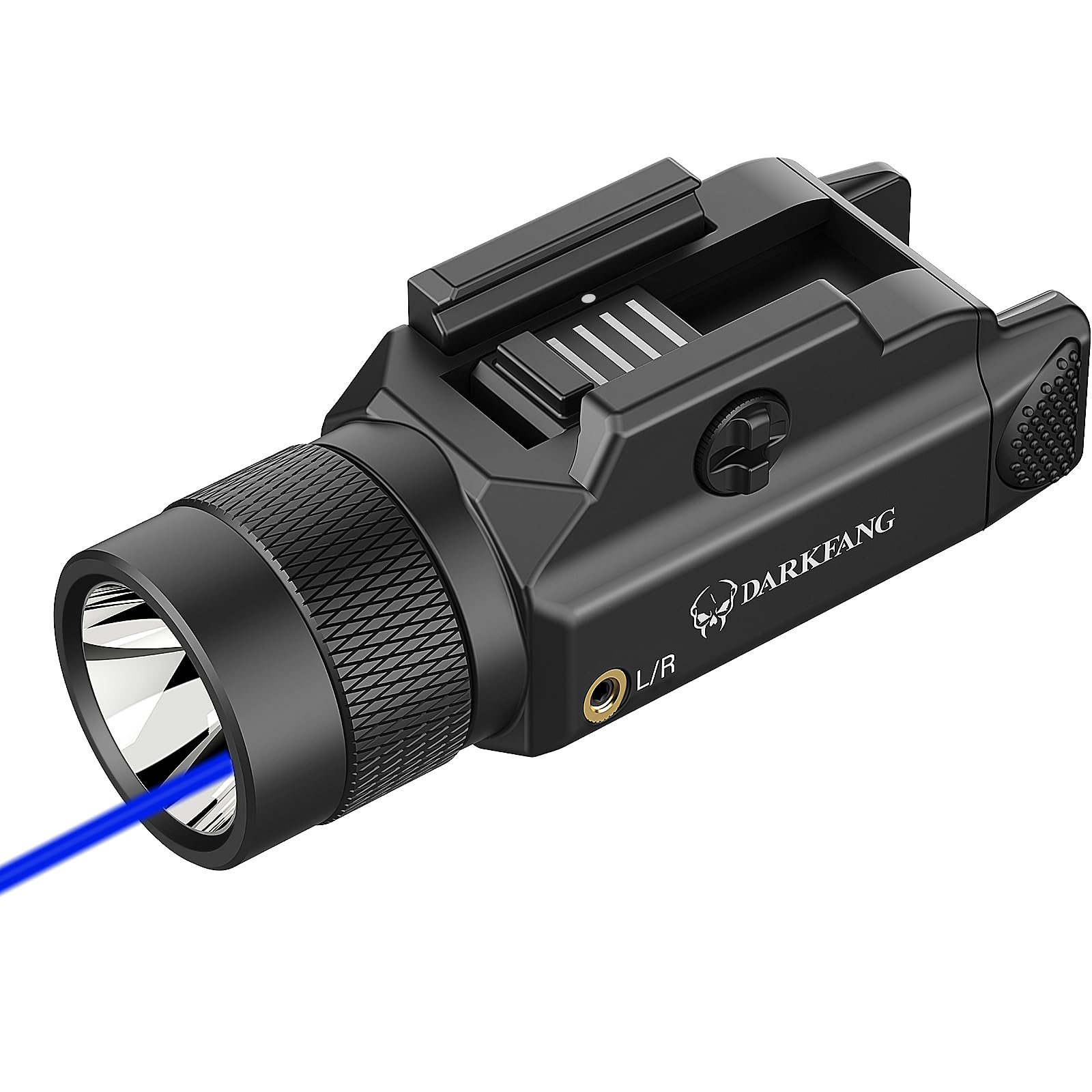DARKFANG Tactical Flashlight and Blue Laser Light Combo 1500 Lumen for ShotLauncher/Handheld Toy Light with Momentary/Strobe Function for 1913 Picatinny Rail