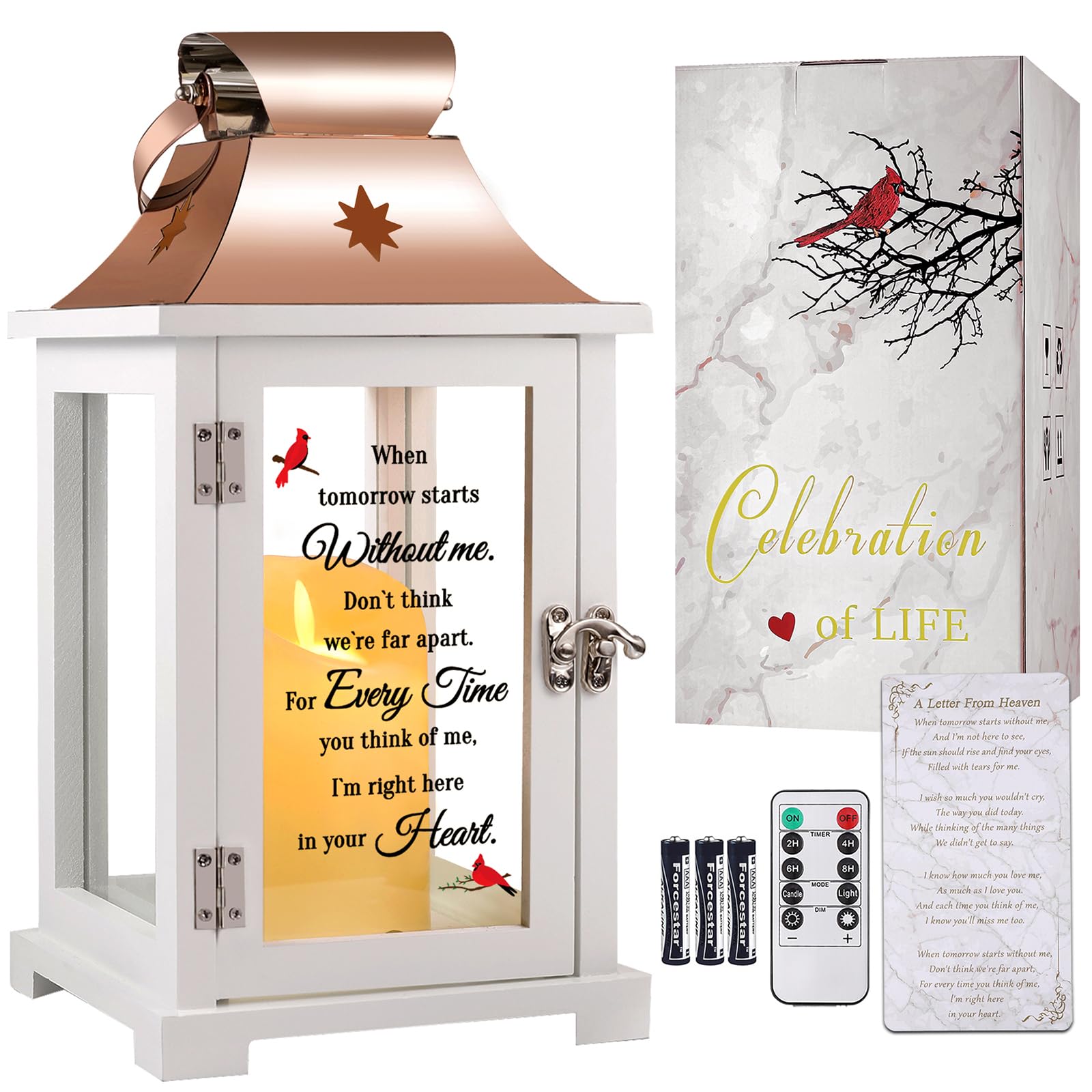 Memorial Lantern, Sympathy Gifts for Loss of Mom/Dad/Loved One, Bereavement Gifts, in Memory of Loved One Lantern,Celebration of