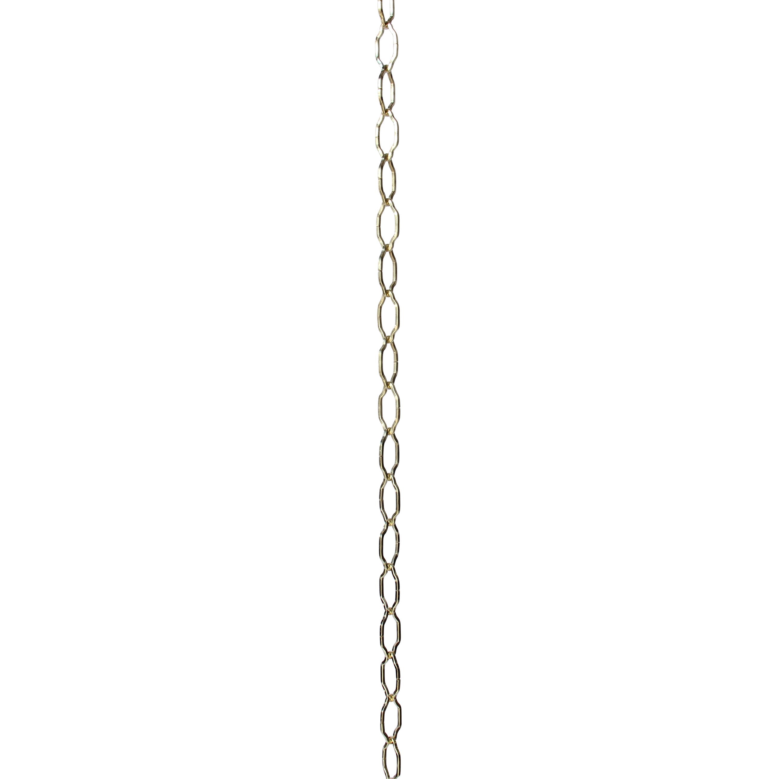 RCH Hardware CH-S57-30-PB-3 | 12 Gauge Decorative Solid Steel Motif Link Fixture Chain | 3 Foot Increments |Polished Brass Finis