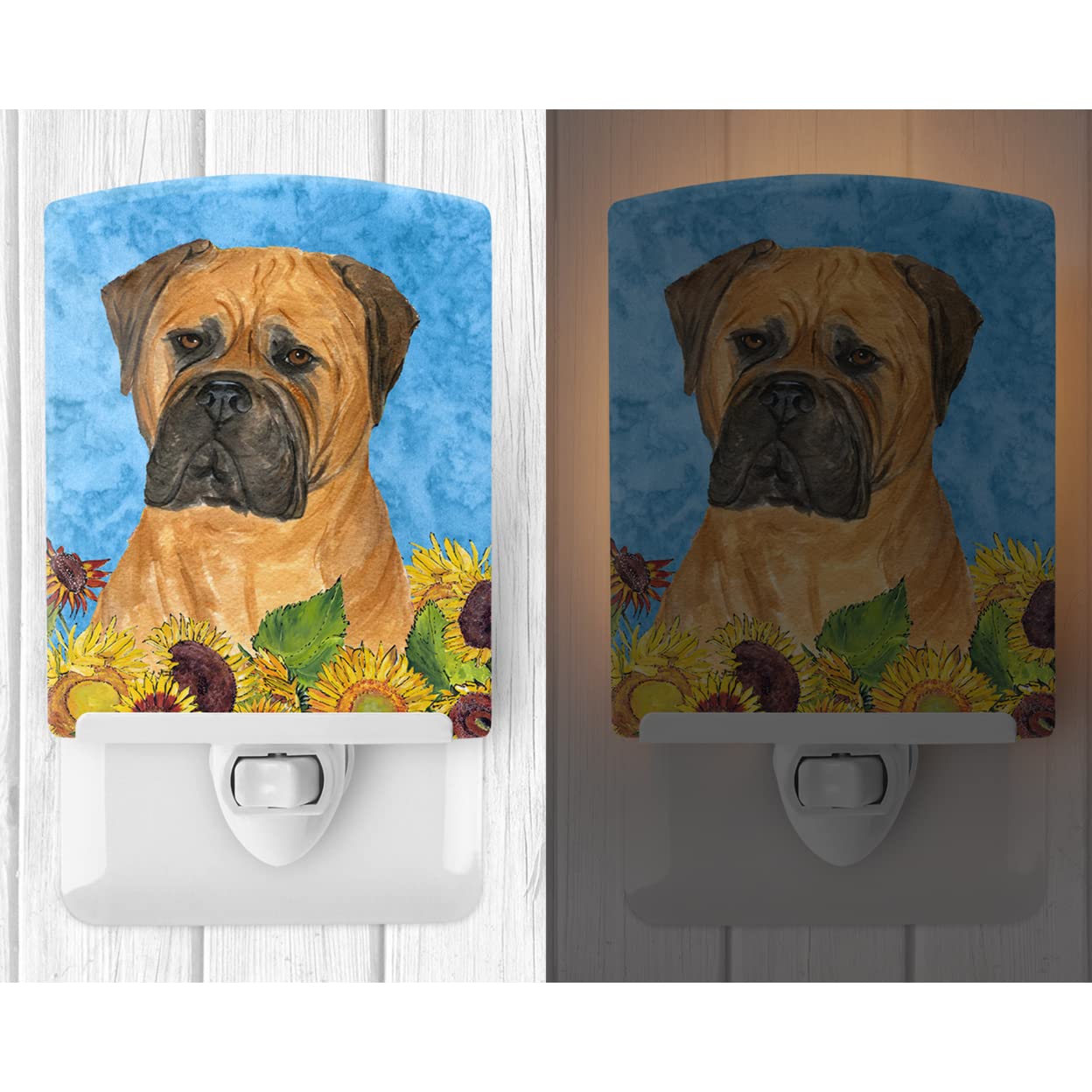 Carolines Treasures Ceramic Night Light Bullmastiff, 6x4x3in, Model SS4150CNL, UL-Certified, Multicolor for Bedroom, Bathroom, Nursery