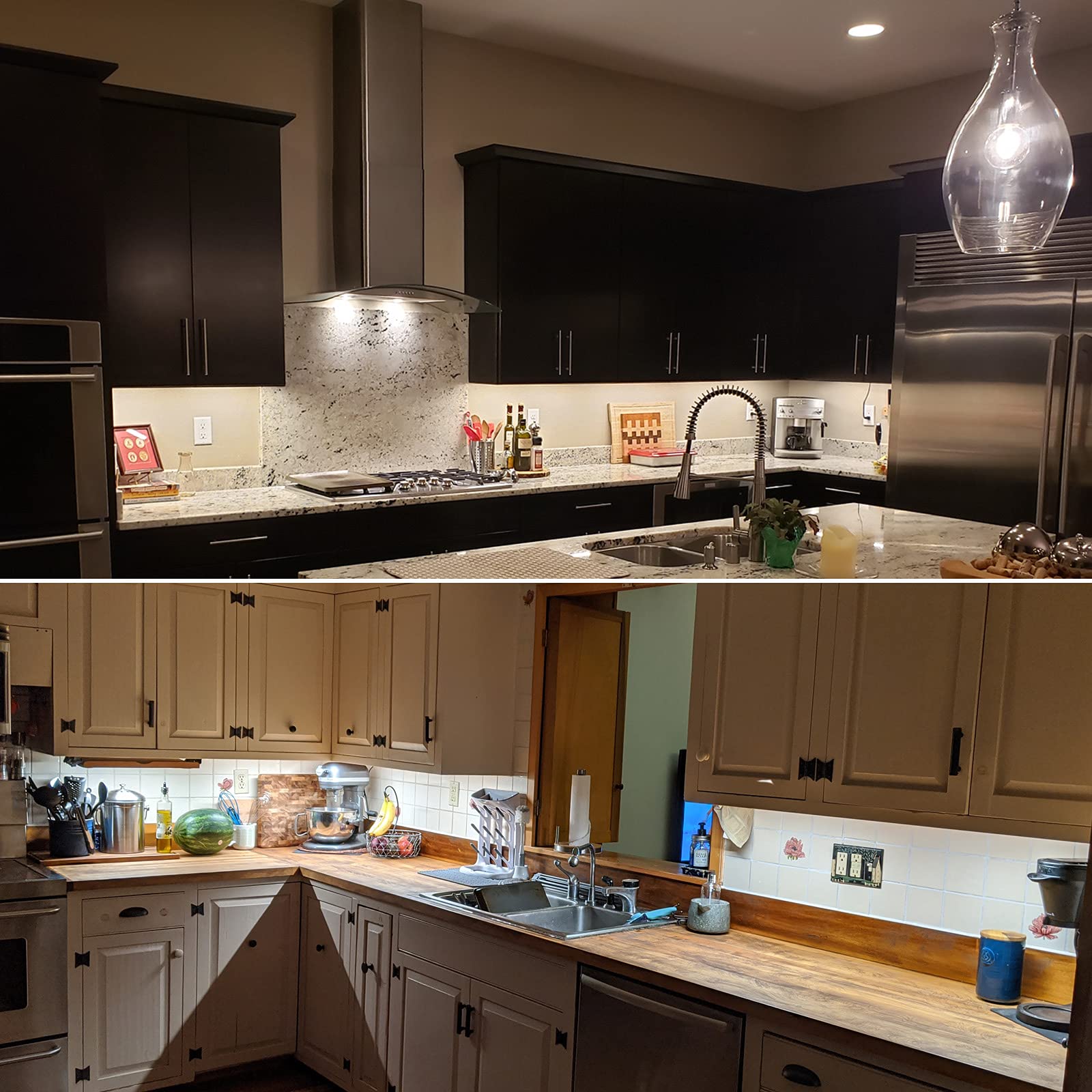 Litever LED Under Cabinet Lights, 6 pcs 12" Dimmable Light Strip Bars, Daylight 5000K, Linkable for Kitchen and Closet Lighting