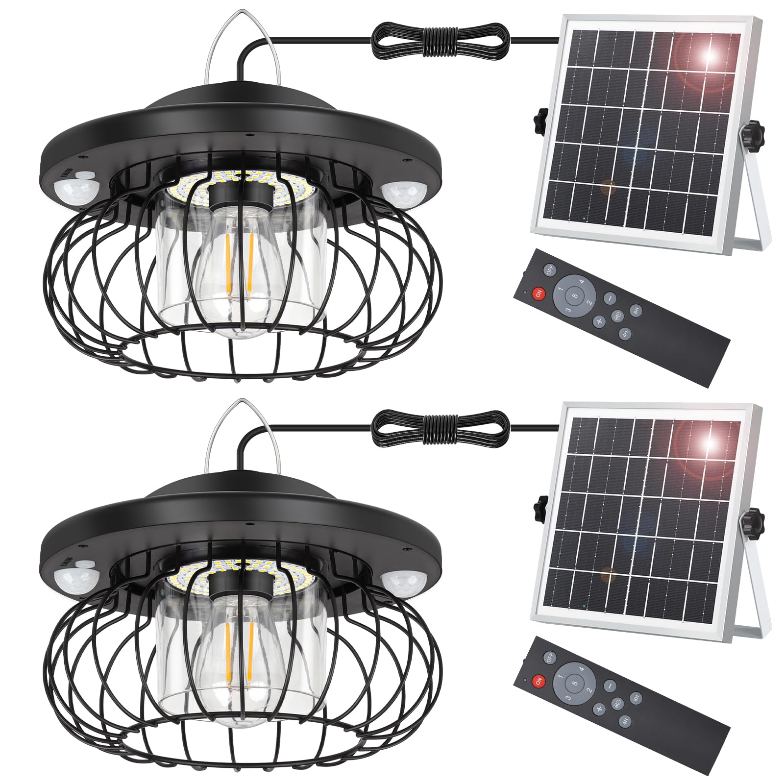 ropelux Solar Shed Light 3000LM 5 Modes Dual Motion Sensor Remote Black Model SD04USRP1 2 Pack