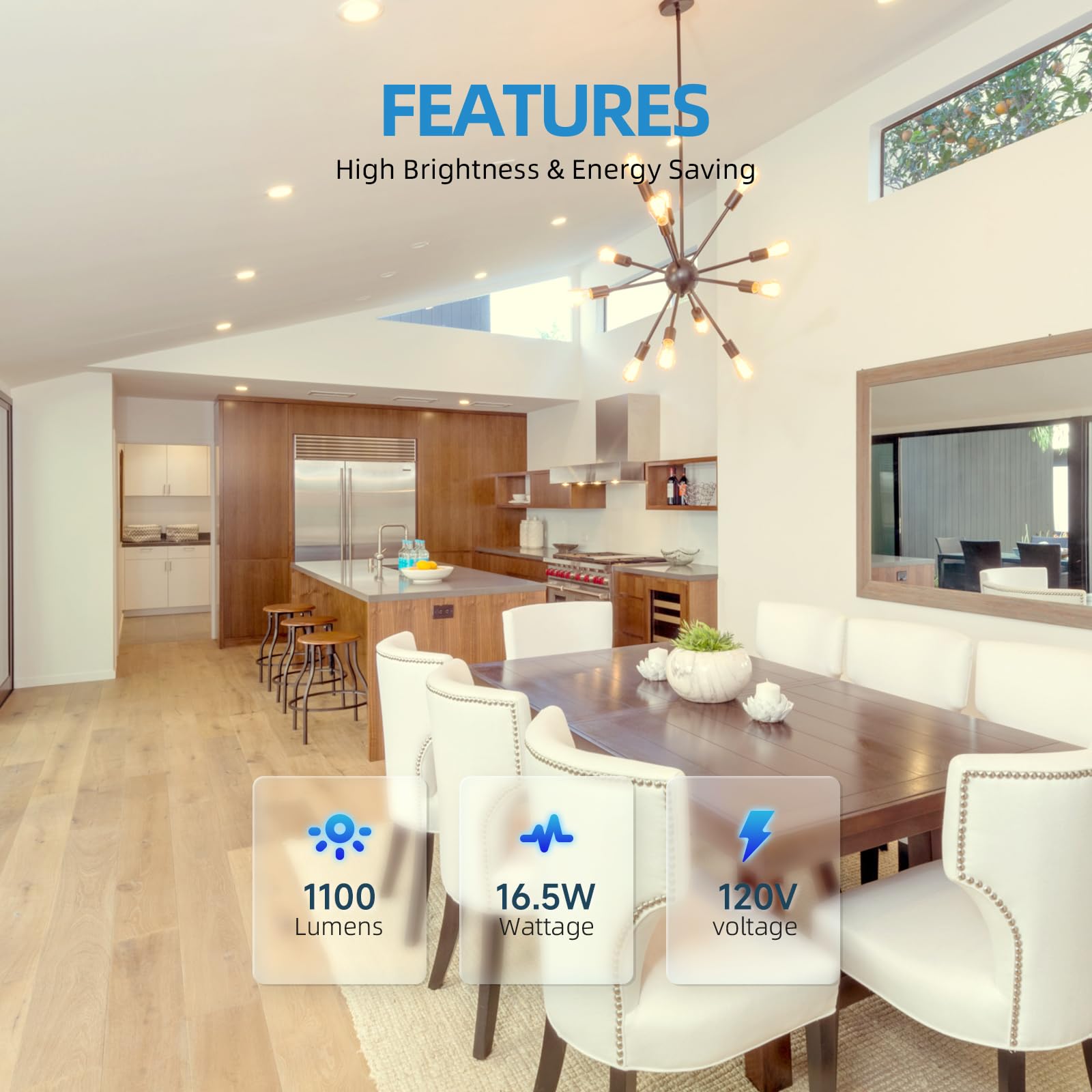 Ecoeler 6  Dimmable Led Disk Light  Flush Mount Ceiling Lights  Daylight  16.5W 4000K Cool White 1100Lm  Surface Mount Lighting Fixture Installs Into J-Box Or Recessed Can  Etl & Fcc Listed