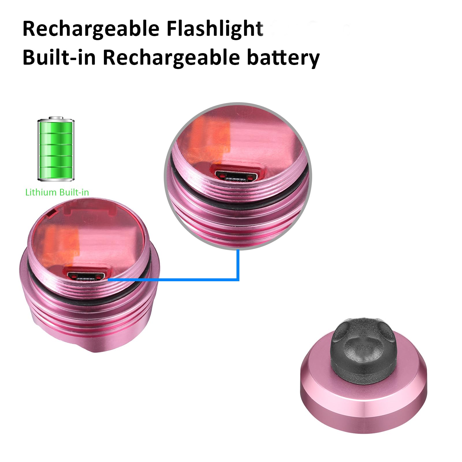 RAHAN Rechargeable Clip on Headlights, LED Shoe Lights with 3 Modes, Pink, Model: Headlights-A