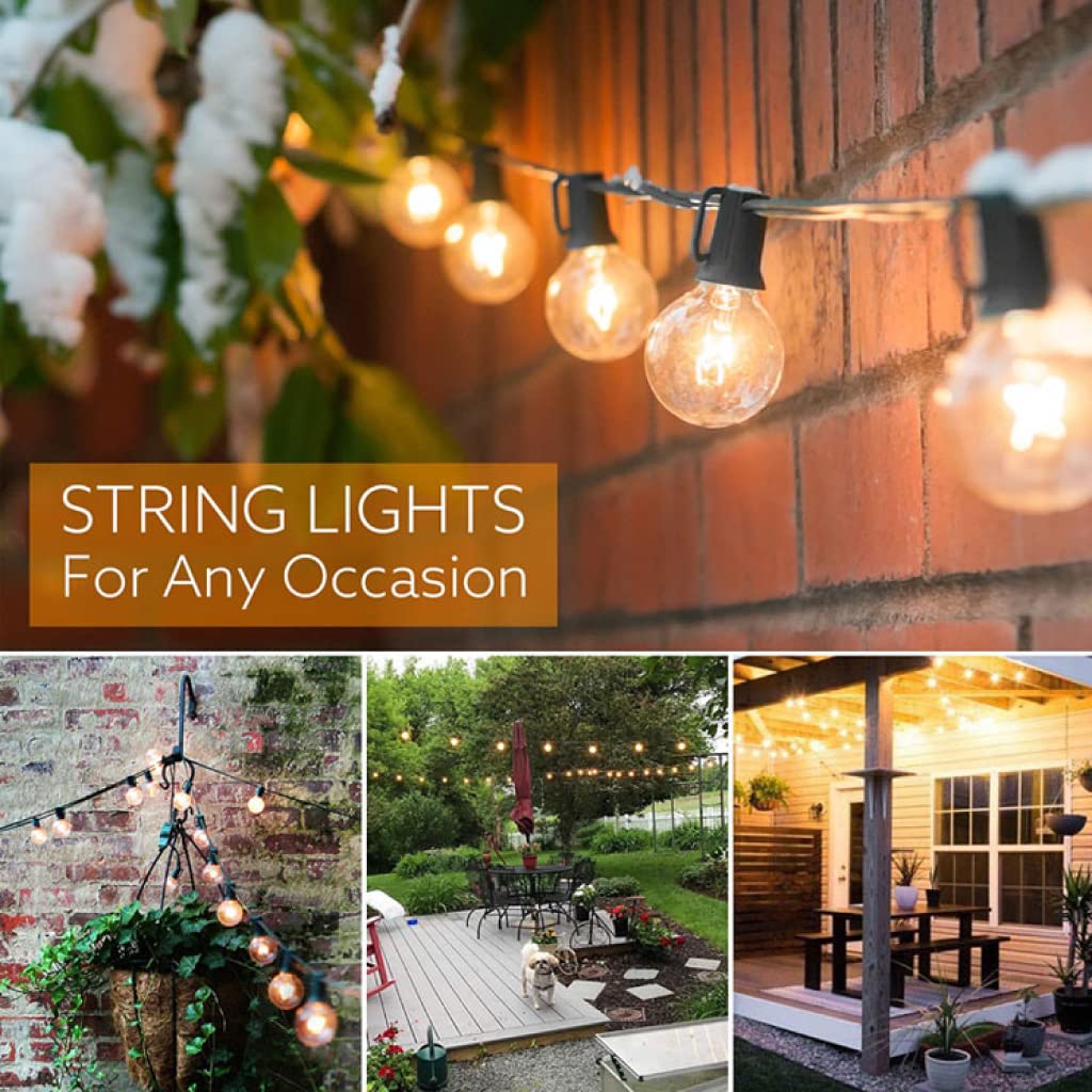 Concept Kart 25FT G40 Globe Outdoor String Light with 25 Bulbs + 2 Spare, Waterproof Patio Lights for Indoor Terrace Decor, Diwa