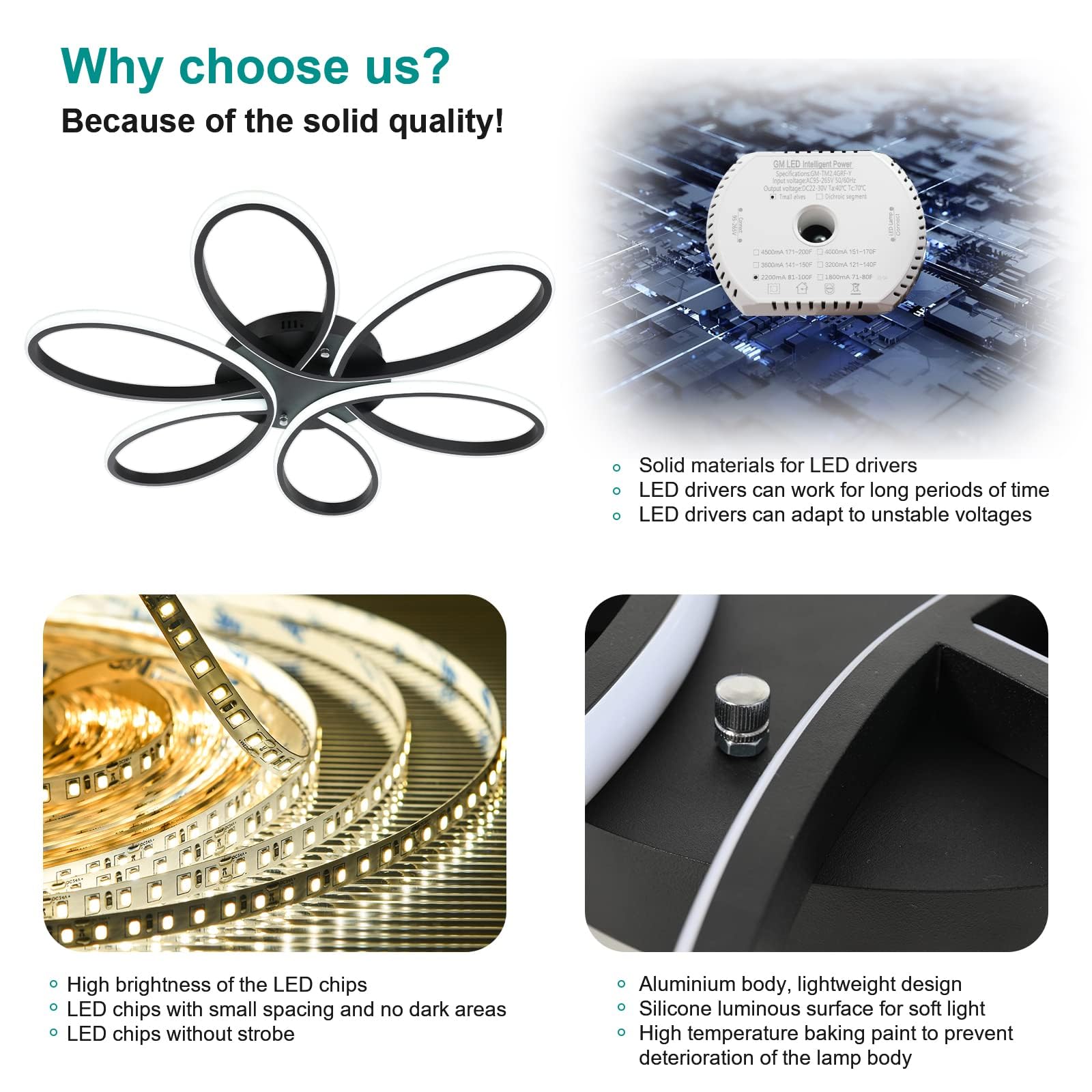 Lofahs Modern Led Ceiling Light Fixture With Remote Control Lamp Dimmable Ceiling Chandelier For Living Room Dinning Room Bedroo