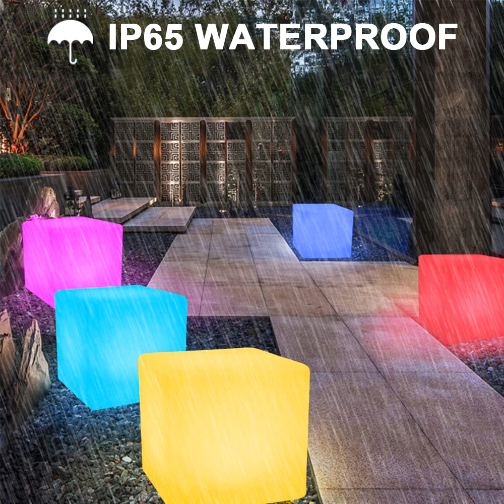 Led Cube Chair For Kids, 14-Inch Rgb Color Changing Led Cube Seat W/ Remote, Versatile Lighted Up Modern Side Table Glowing Nigh