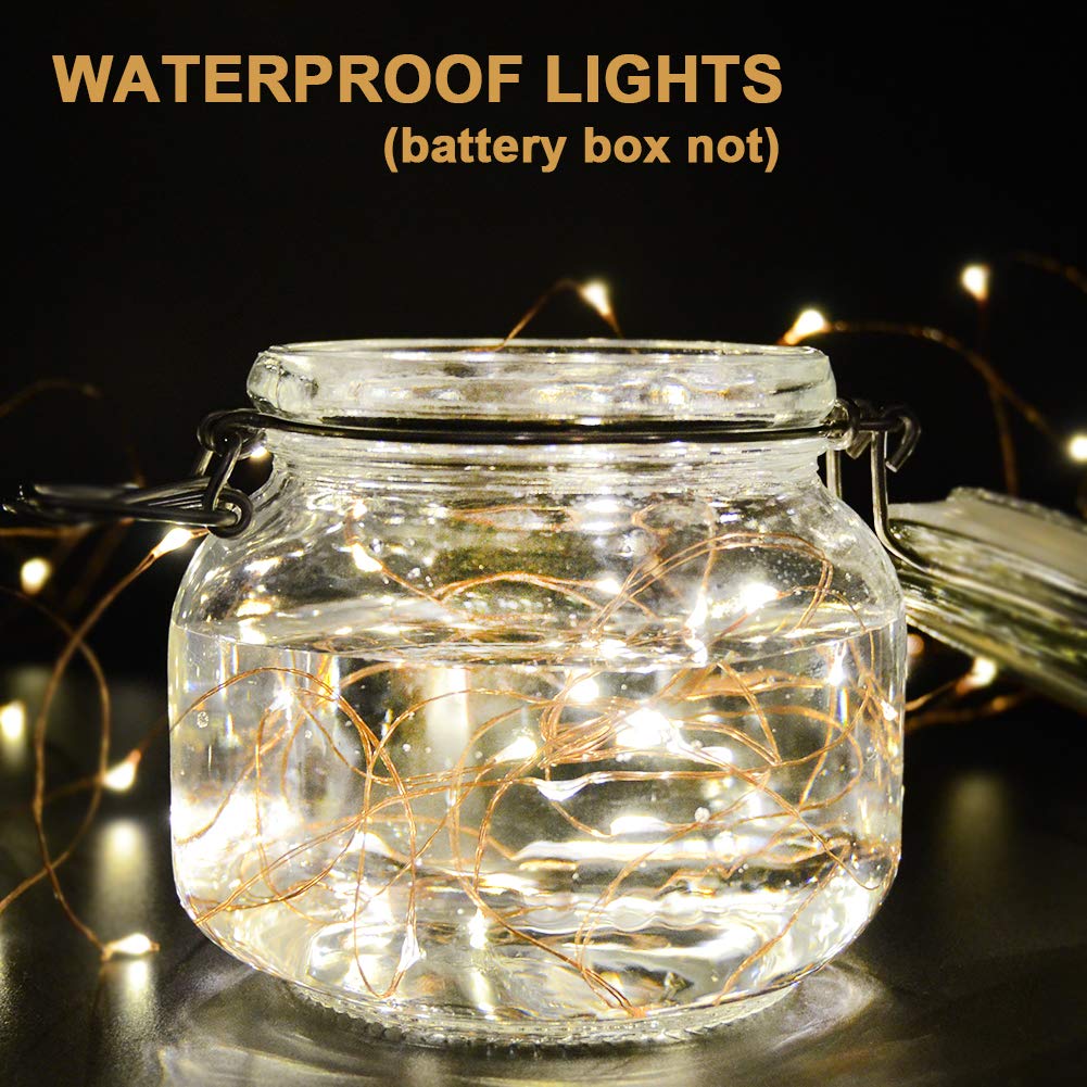 MUMUXI 32 Pack Fairy Lights, 20 LED Waterproof Copper Wire, 7.2ft Warm White for Weddings, Parties, Christmas Decorations