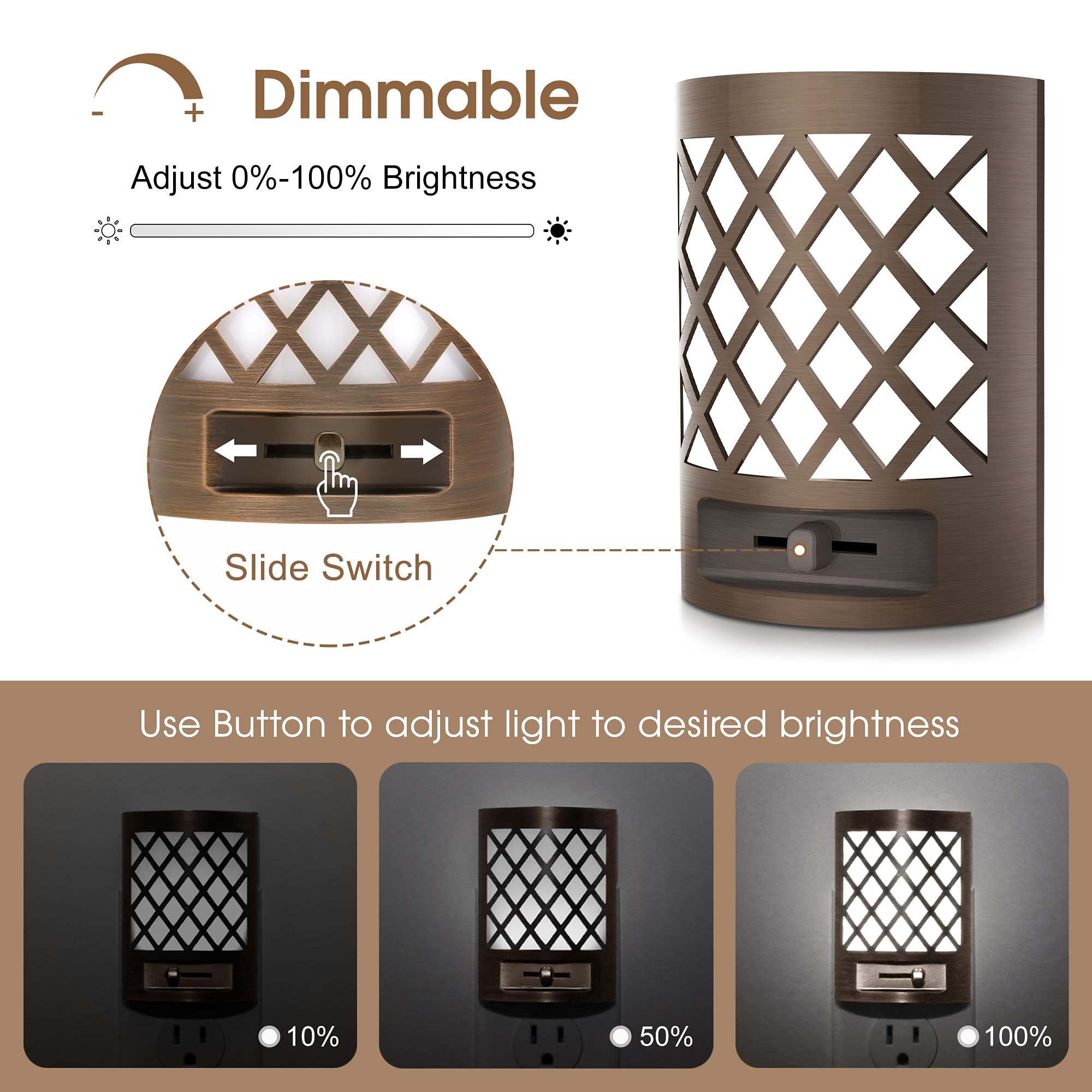 Doresshop Led Plug In Night Light [2 Pack], Night Lights Plug Into Wall, Dusk To Dawn Sensor Night Light, Decorative Night Light