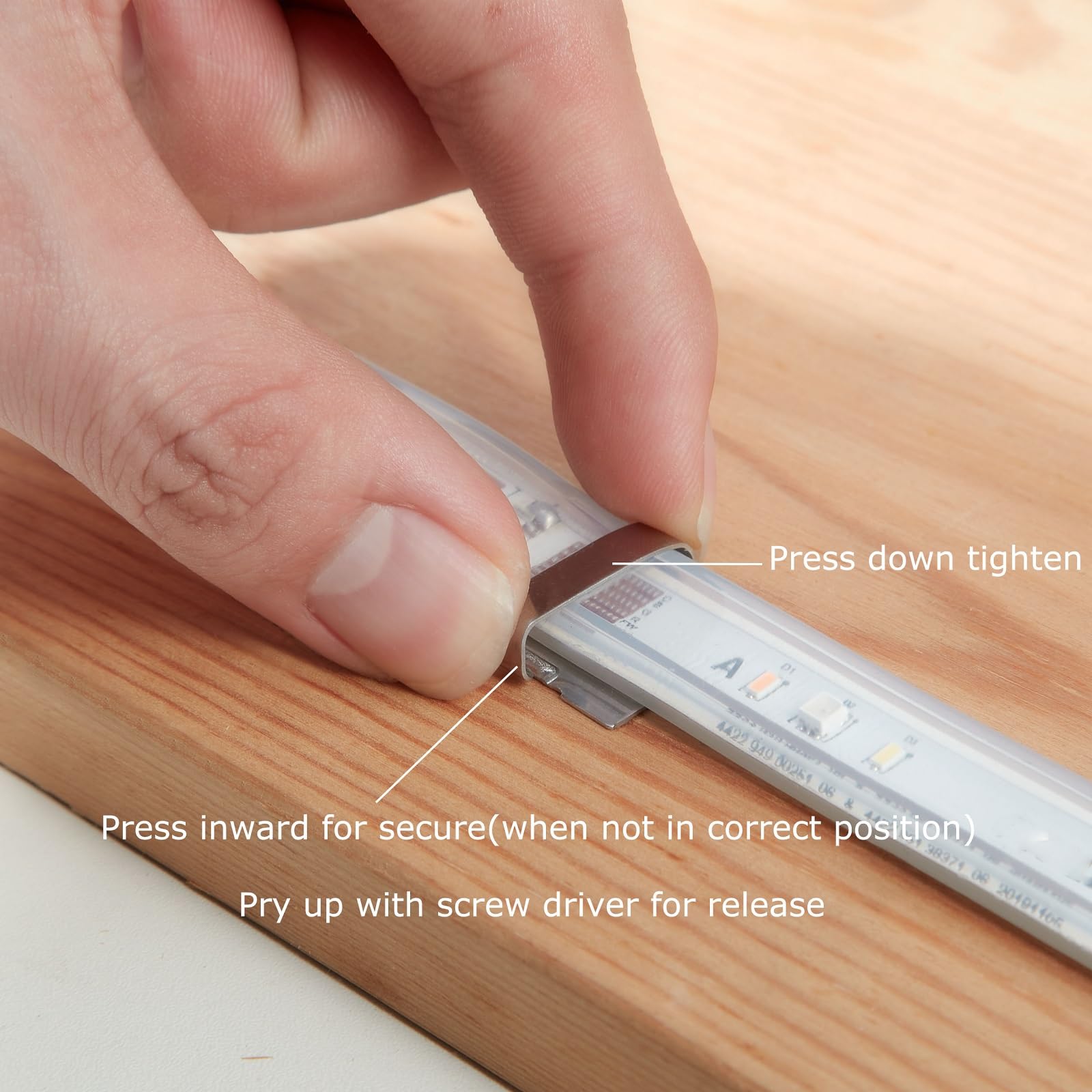 Threetwofour 100 Pack Double Fix Led Tape Light Mounting Bracket Self Adhesive Led Strip Clips Use For Width 10-17Mm/0.39-0.66In