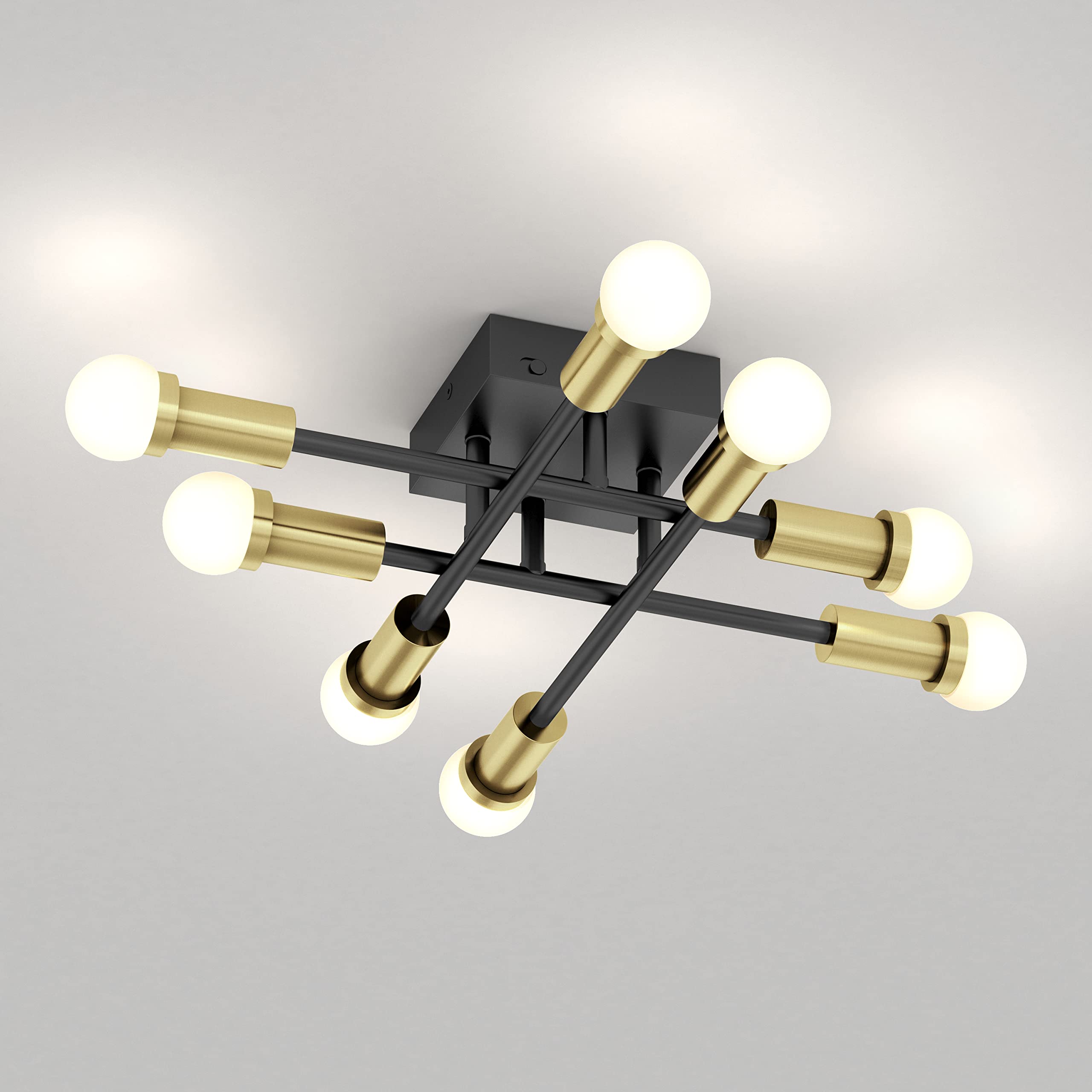 Artika Aristo 22W Led Flush Mount Light, Black & Gold, 2000 Lumens, Ideal For Home Spaces