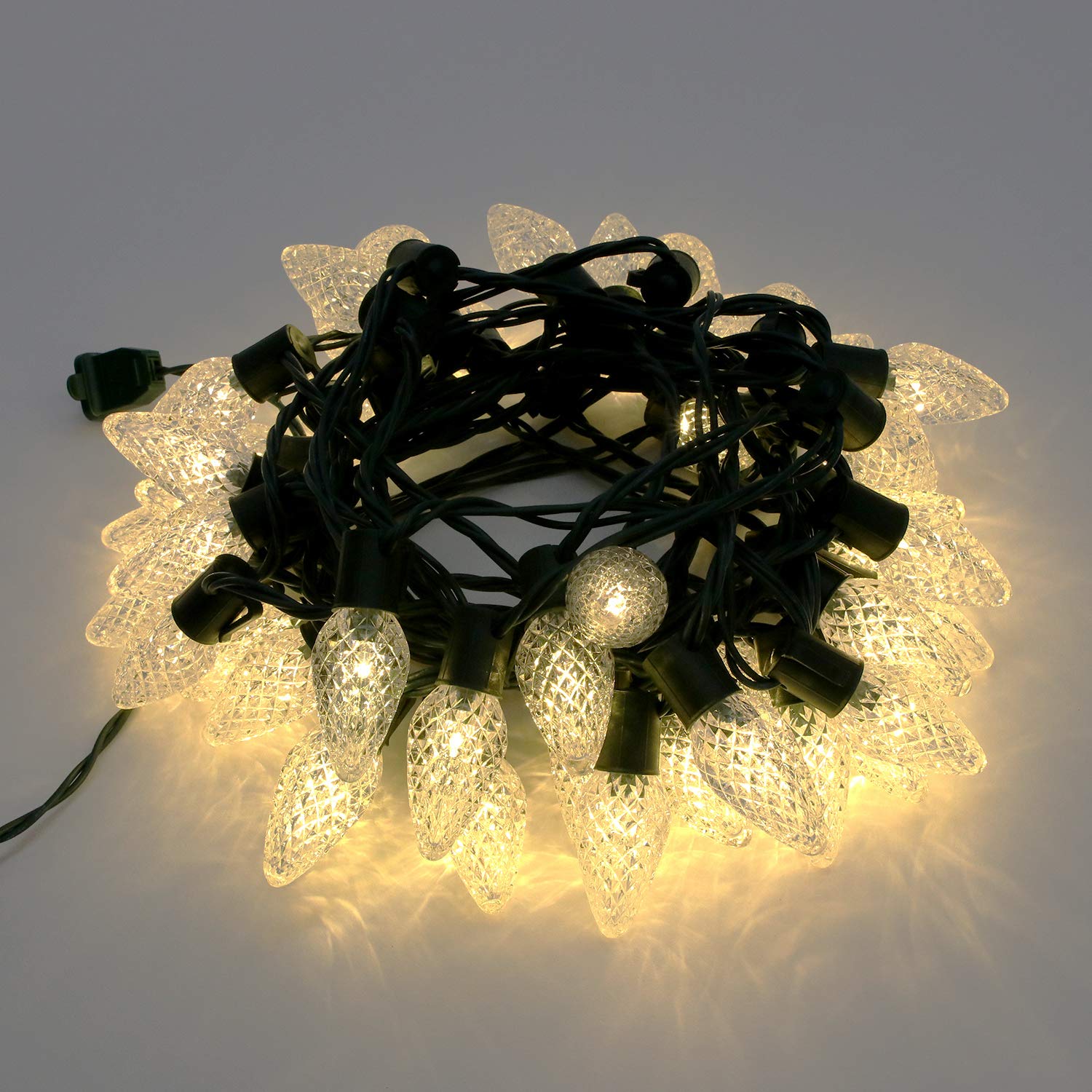 Philips C9 LED Christmas Lights - Warm White, 26.83 Length, 6in Bulb Spacing, UL Listed, Indoor/Outdoor Use, Model 637975-278