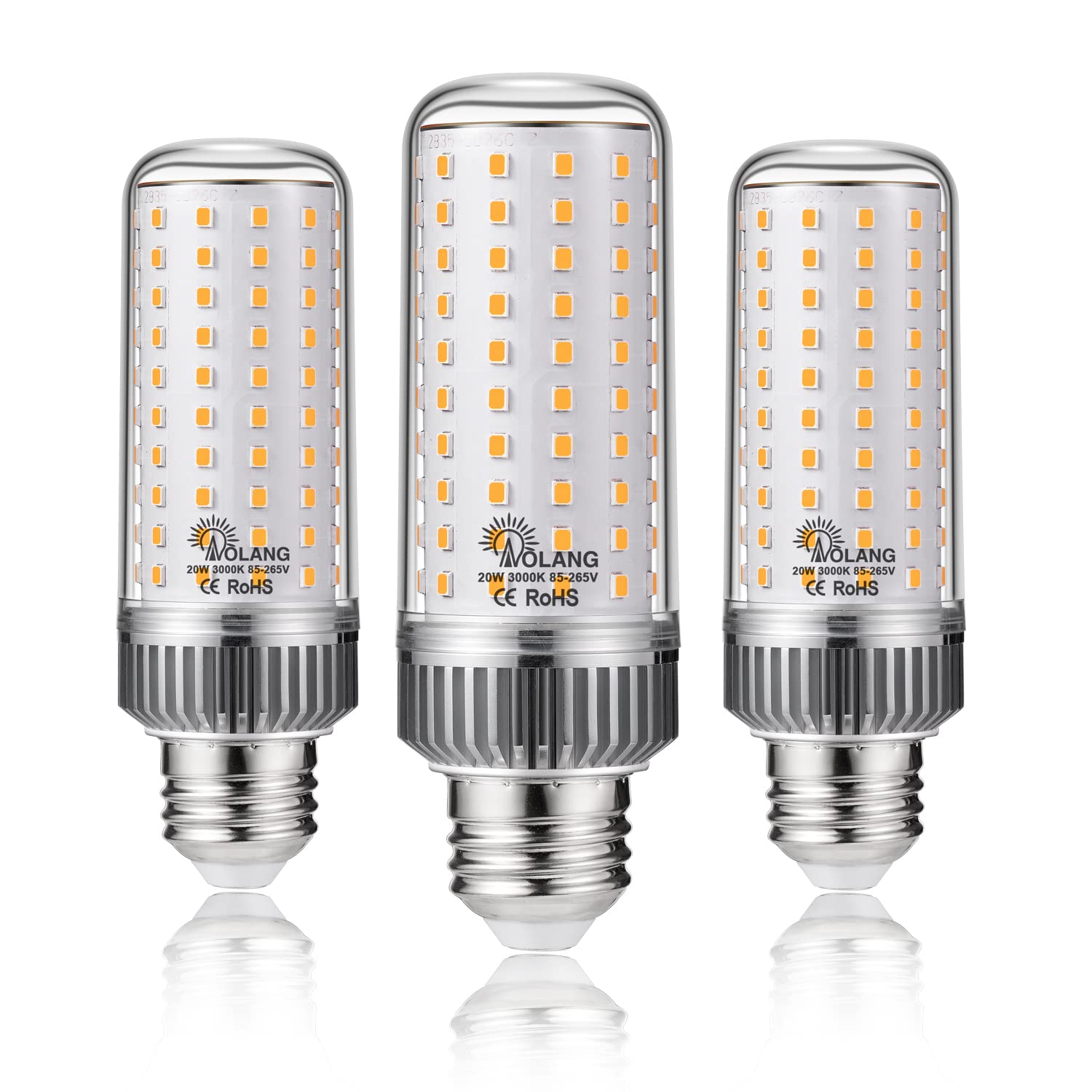 Aolang E26 LED Bulb,20W LED Corn Light Bulb 180W Equivalent 3000K Warm White 2000LM Non-dimmable Flicker Free Ceiling Fan LED Co