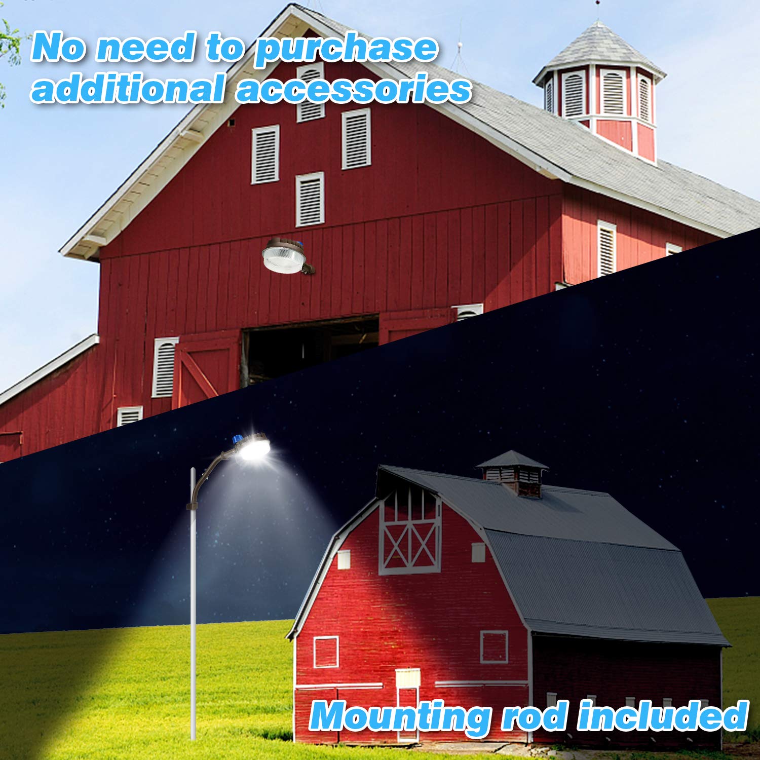 Juyace 18000Lm Led Barn Light 120W Dusk To Dawn Waterproof Outdoor Security Lighting