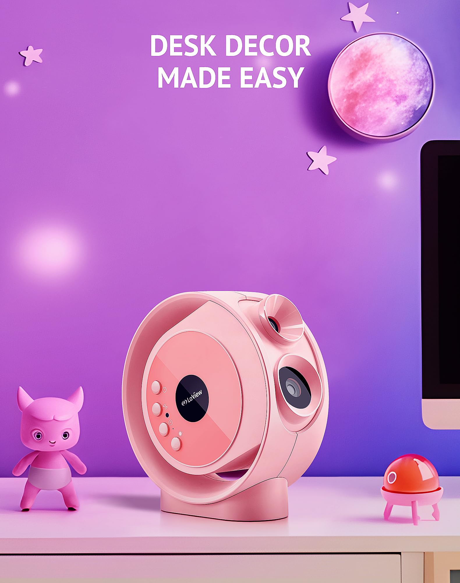 LaView Galaxy Star Projector - HD Home Planetarium, 130 ft² Area, Remote Control, Pink, Model LV-X1-P-US, 6K Replaceable Discs (4 PK)