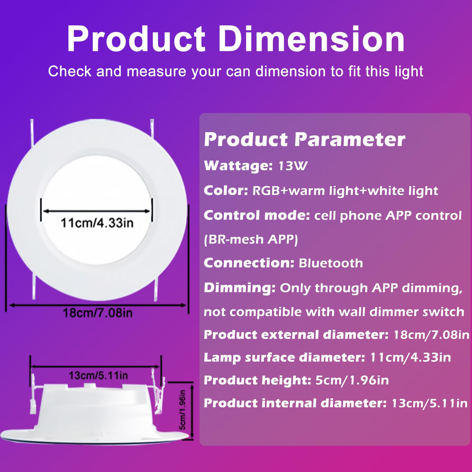 Hydong Color Changing Led Can Lights 12Pack Retrofit Led Recessed Lighting 5/6Inch 13W 1050Lm Smart Recessed Can Lights Compatible With Alexa Bluetooth App Control For Bedroom Kitchen Living Room