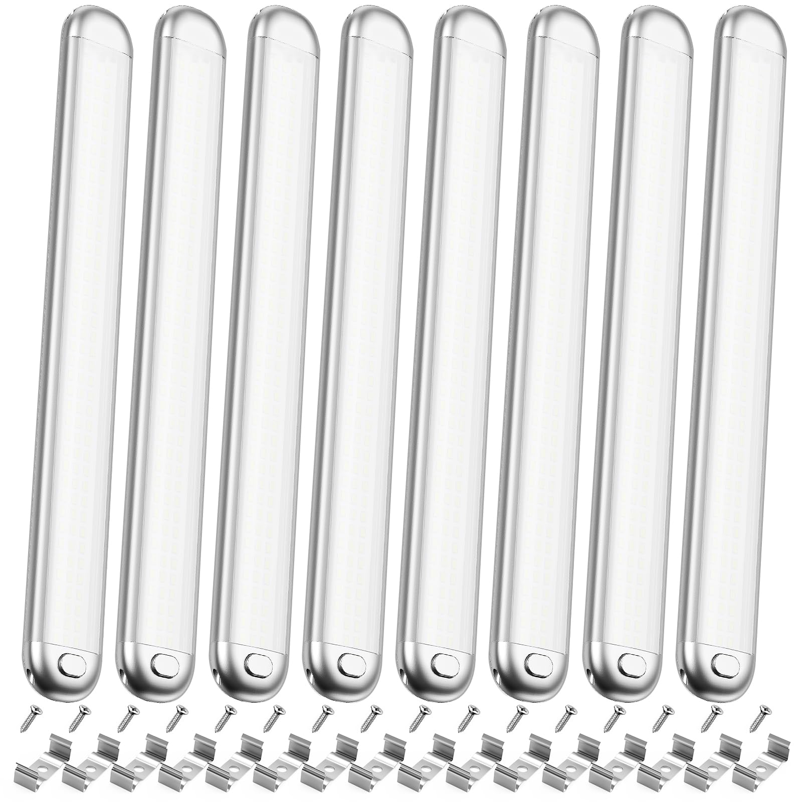 SEALIGHT 12V LED Interior Light Bar 1500LM 8W White Aluminum (Pack of 8)