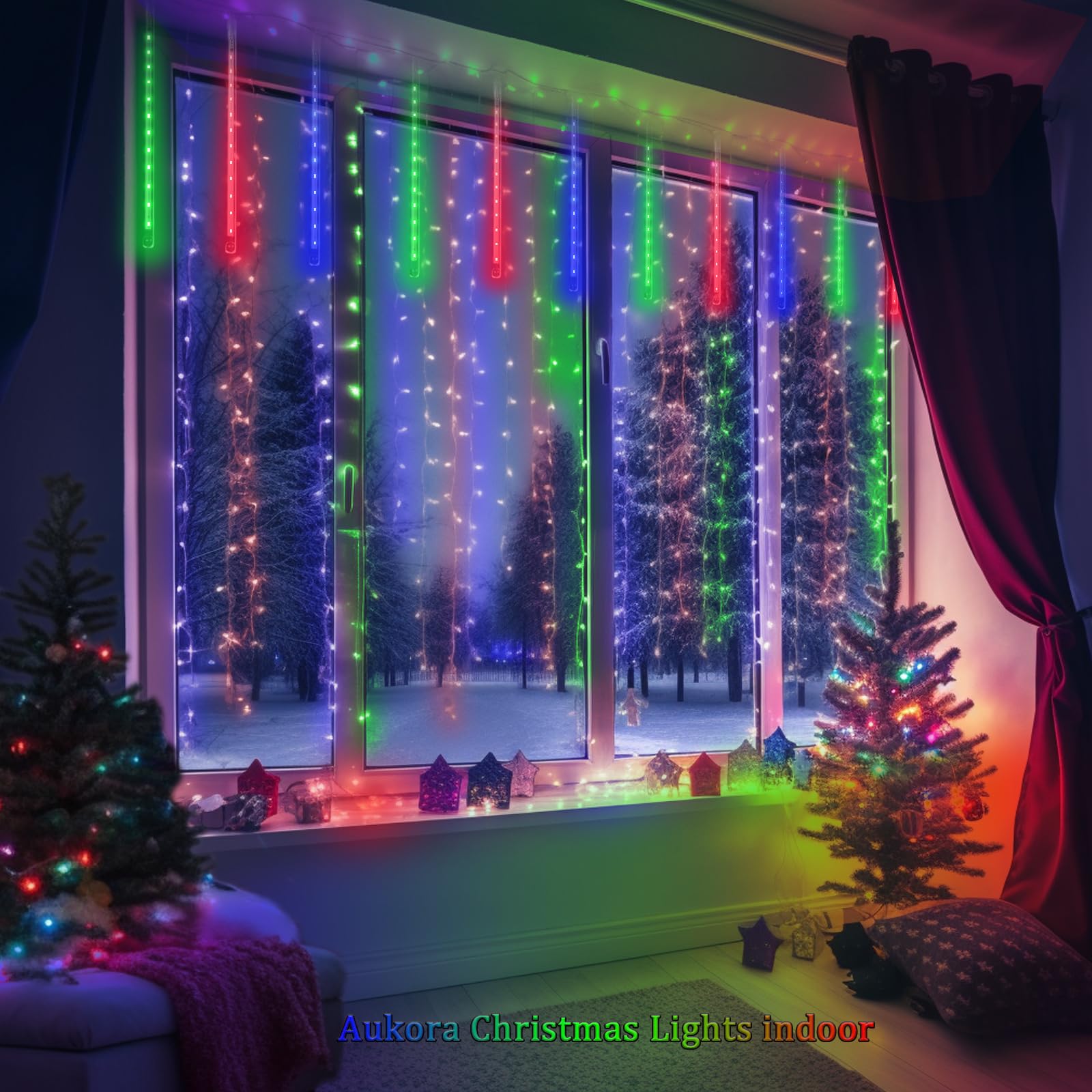 Aukora Christmas Lights Outdoor, Ul Plug Halloween Lights Outside, Led Meteor Shower Lights, 11.8In 8 Tubes 192 Leds - For Xmas,