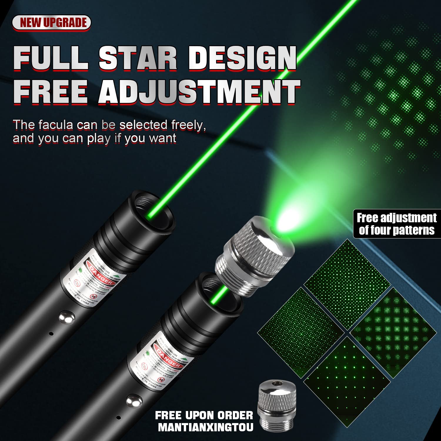 FUIIKEEM EDC Pen Light - Rechargeable LED Flashlight & Green Laser Pointer, Black, USB Port, Ideal for Presentations & Outdoor Adventures