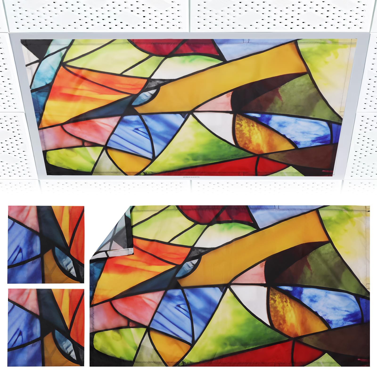 Torixqi Fluorescent Light Covers - Magnetic Filters for Ceiling Lights, 4x2 Feet, Color Art, Model FLC1