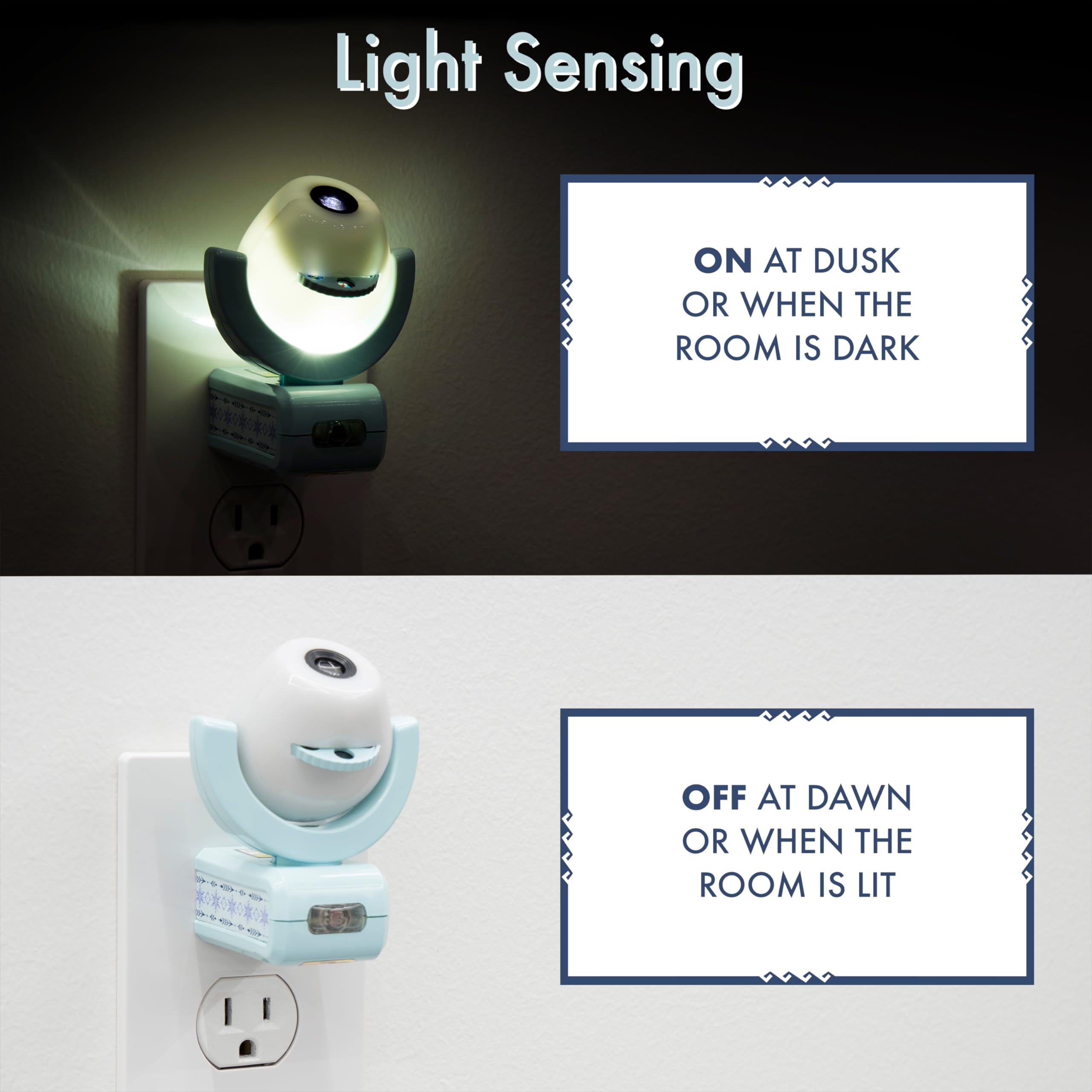 Projectables 45028 Disney Princess Led Girl 6-Image Night Light, 1 Pack, Blue Frozen Ii