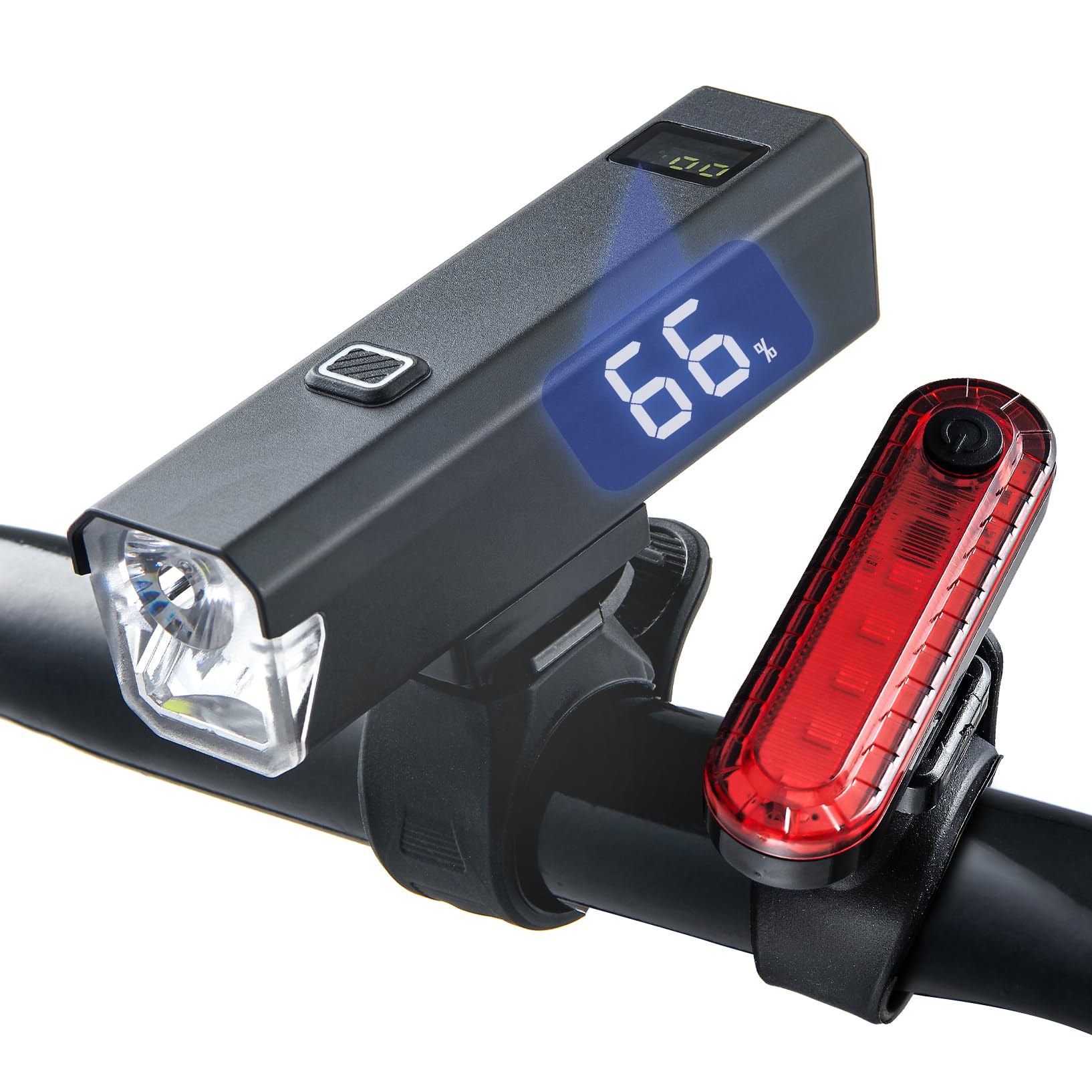 JowBeam Bike Light Set - 1200 Lumen Dual LED Headlight & Rear Light, 12+5 Modes, USB-C Rechargeable, IPX5 Waterproof - Ideal for