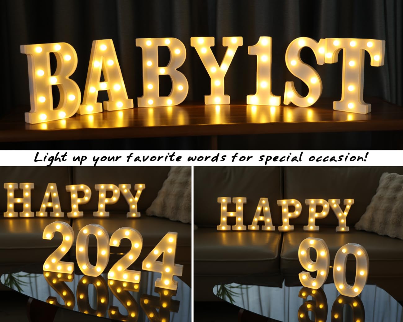 Ifdgctk Light Up Letters  Led Letters Lights 26 Alphabet  Decorative Lighted Letters  Battery Powered Led Marquee Light Up Letters For Party  Bar  Night Light  Home Decor(Letter G)