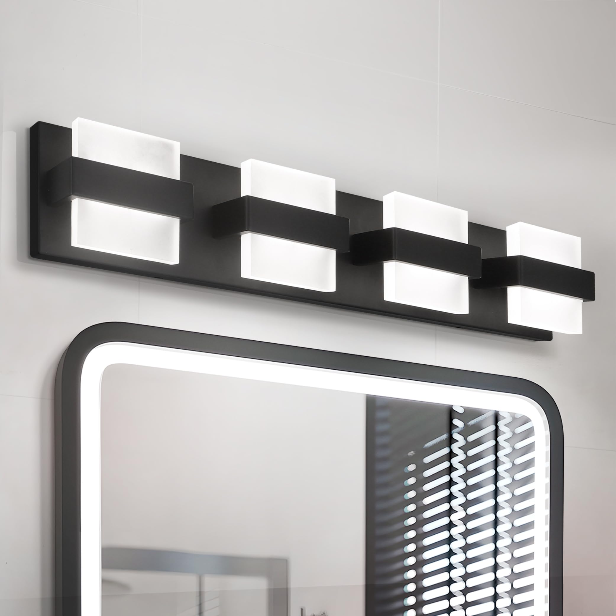 Asd Led 26 Inch Bathroom Vanity Light Fixture | 4-Lights 23W 2100Lm 2700-6000K 120V | 5Cct, Dimmable, Up And Down Illumination,