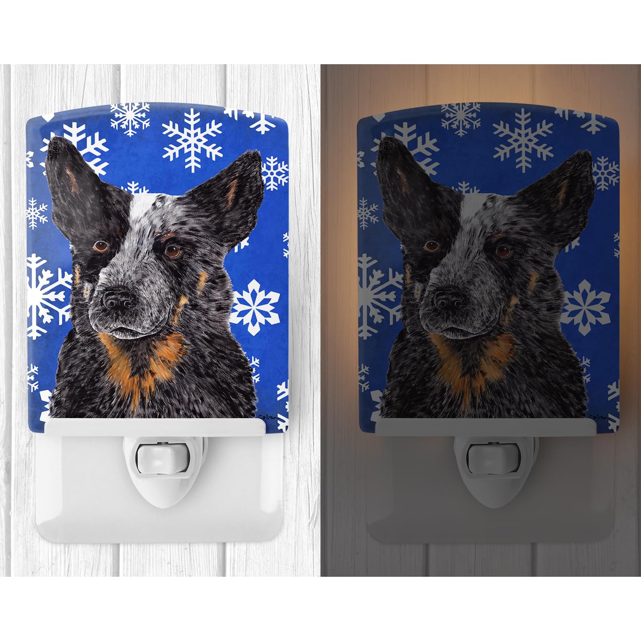 Carolines Treasures Night Light, Ceramic, Australian Cattle Dog, 6x4x3in, Multicolor, Model SC9396CNL, UL-Certified
