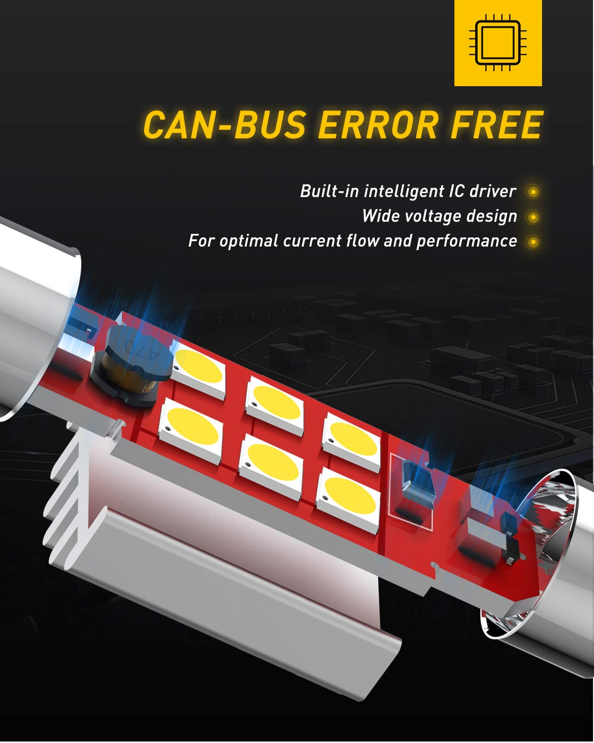 Auxito 578 Led Bulb 41Mm 42Mm 212-2 211-2 578 Festoon Led Bulbs Canbus Error Free 6-Smd 3030 Chipsets 6000K Xenon White Replacement For Car Interior Map Dome Courtesy License Plate Lights (Pack Of 4)