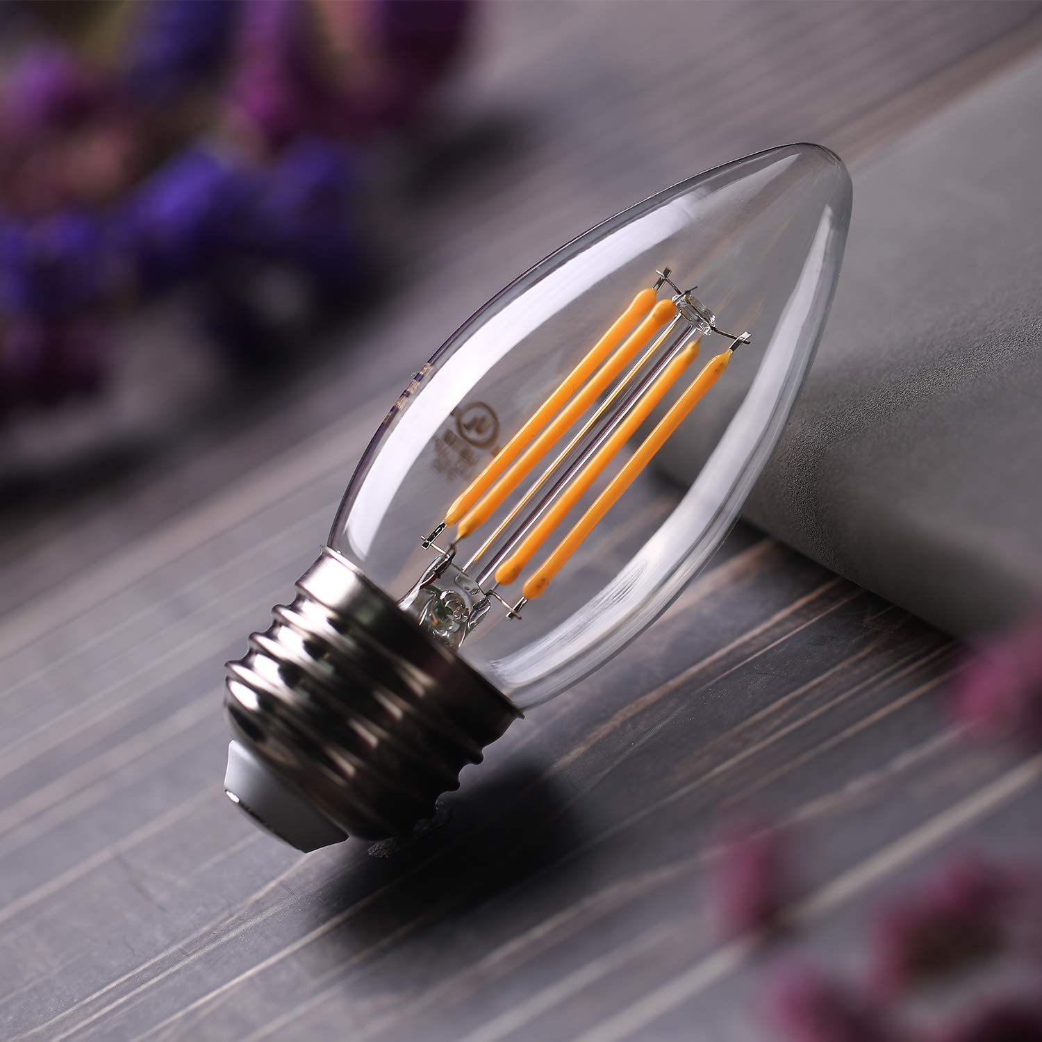 Bort B11 Chandelier Led Light Bulbs, Dimmable 4W Equivalent To 40W Led Candelabra Bulbs, 2700K Warm White, E26 Standard Medium B