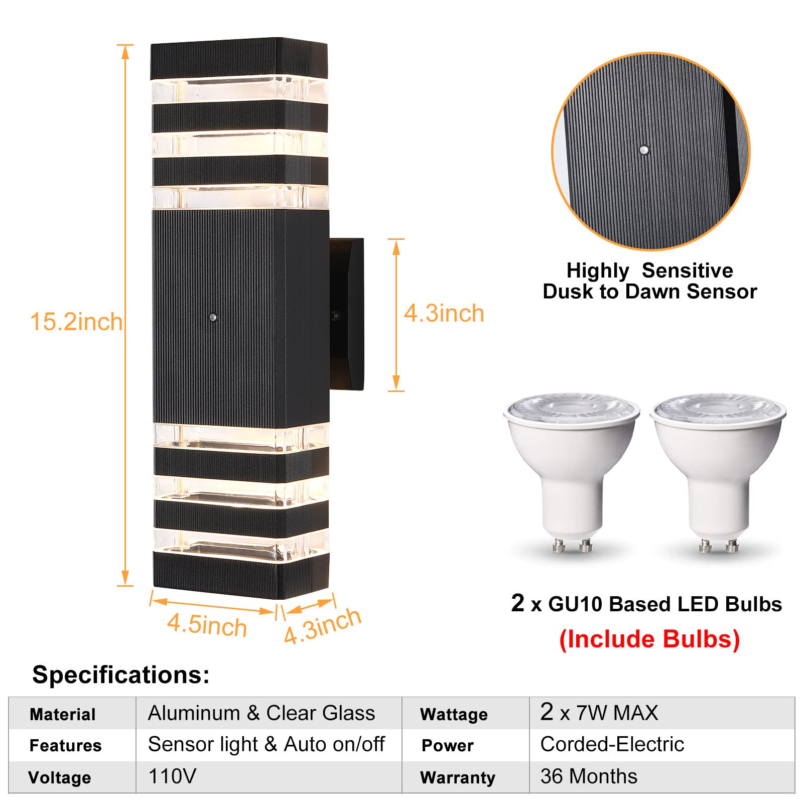Teblampue Dusk To Dawn Led Outdoor Light Fixture, Anti-Rust Black, 3 Layer-1 Pack, Model Tebowls3 For Porch & Garage