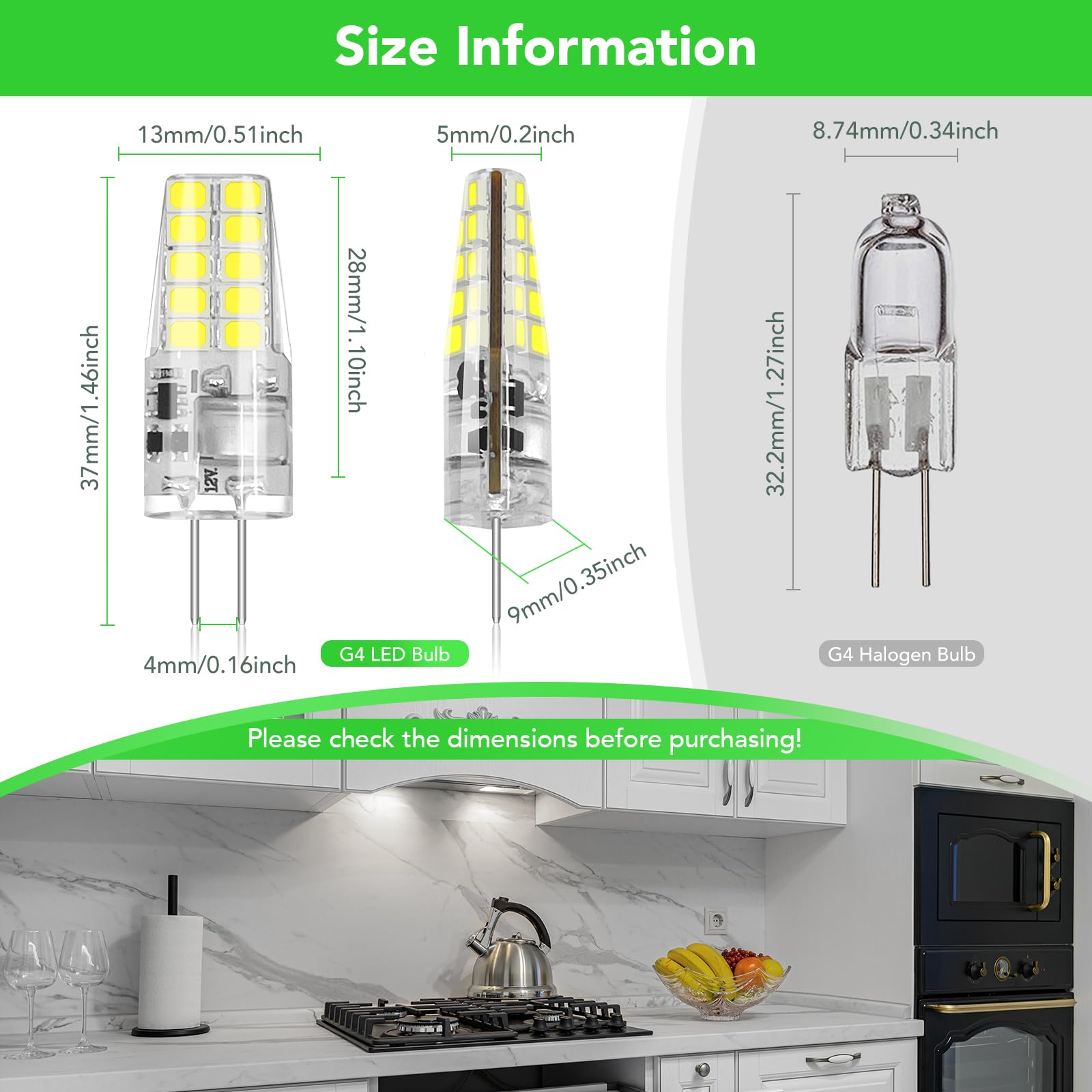 Bubo 20 Pack G4 Led Bulb 2W Equivalent 30W 6000K Daylight 250 Lumens 360Beam Angle, T3 Halogen Bulb Replacement Landscape Bulbs,