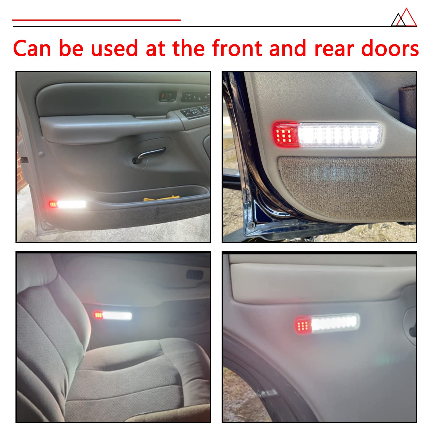 GZZTORES LED Door Lights for Chevy Silverado GMC C/K, Sierra 1500 2500 3500, Suburban, Avalanche, H2, Yukon - Red & White Interior Lighting