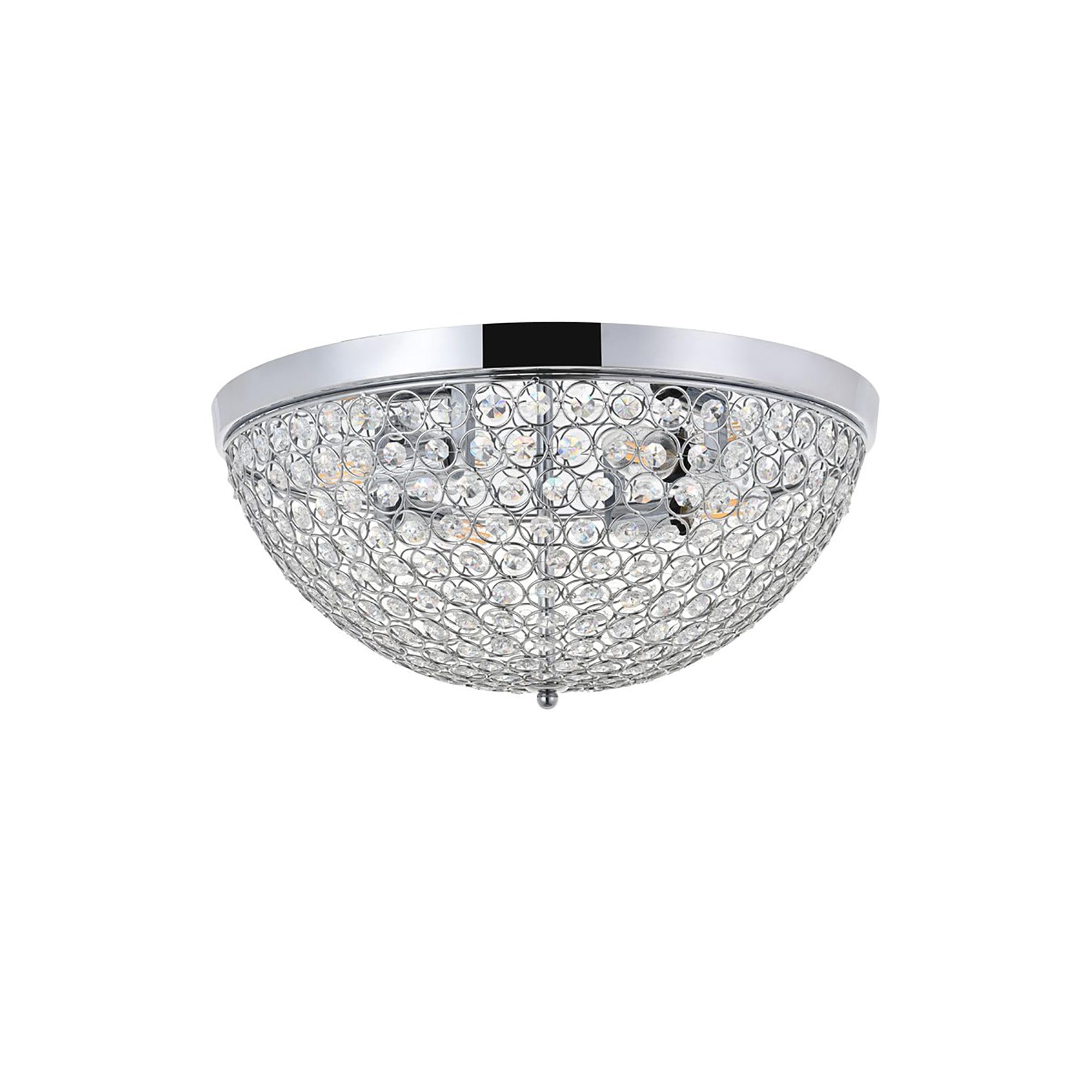 Living District Indoor Modern Home Decor Bright Taye 4 Light Chrome Flush Mount