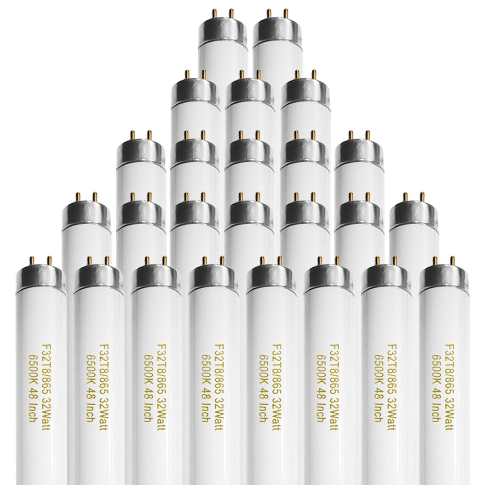 Konideke T8 Fluorescent Bulbs 4 Foot F32T8/865 32W 6500K Daylight 2500 Lumens G13 Base - 25 Pack,